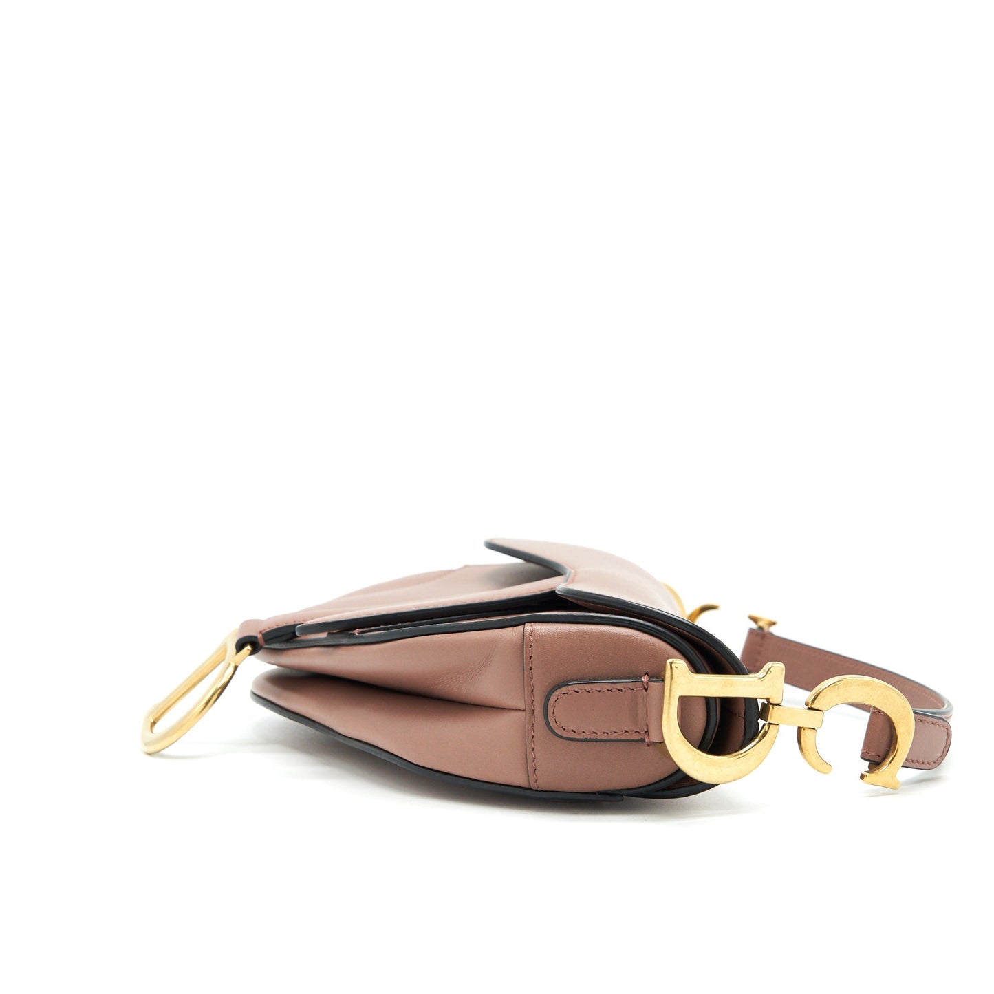 Dior Christian Saddle Purse Calfskin Handbag Leather Pink Travel Bag