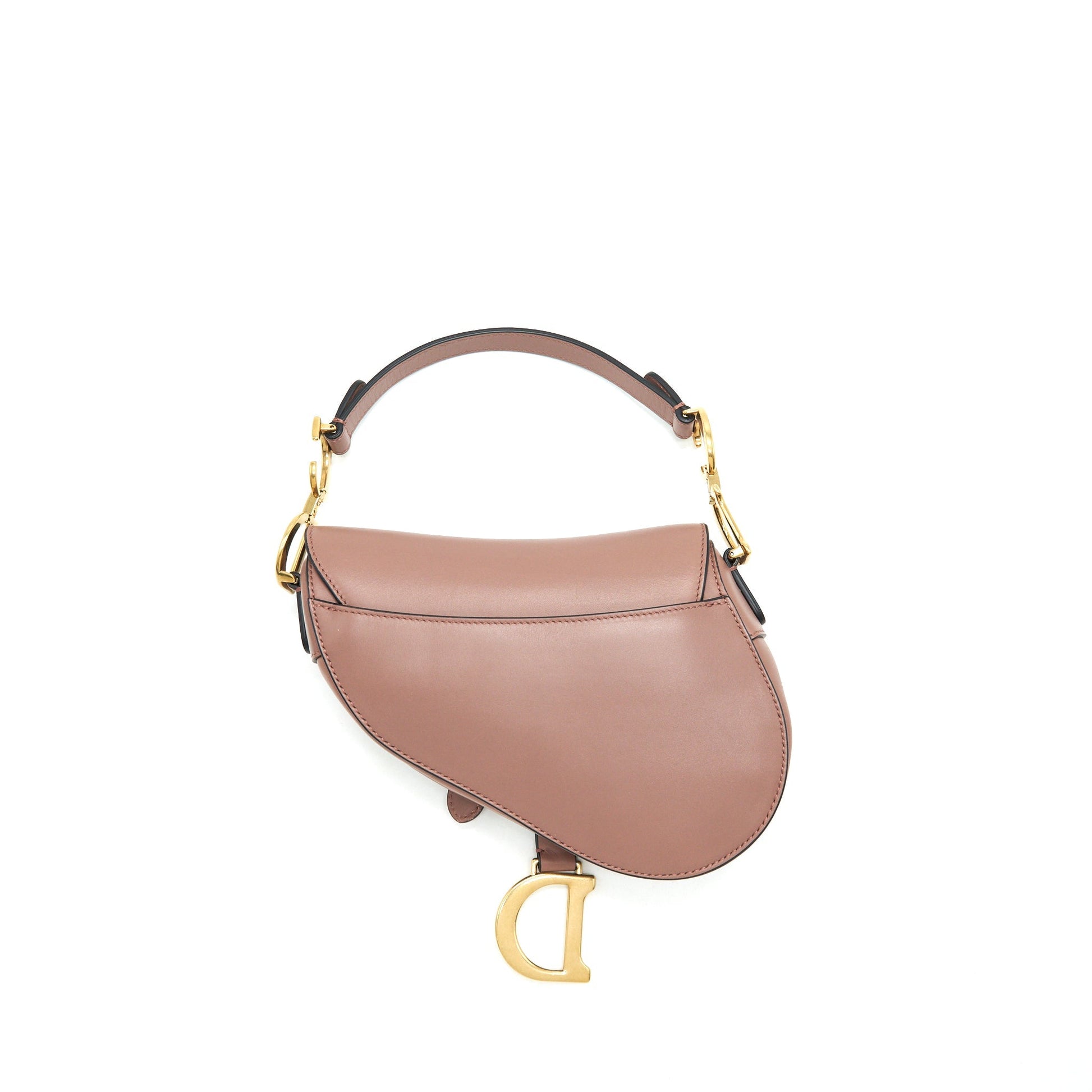 Dior Christian Saddle Purse Calfskin Handbag Leather Pink Travel Bag