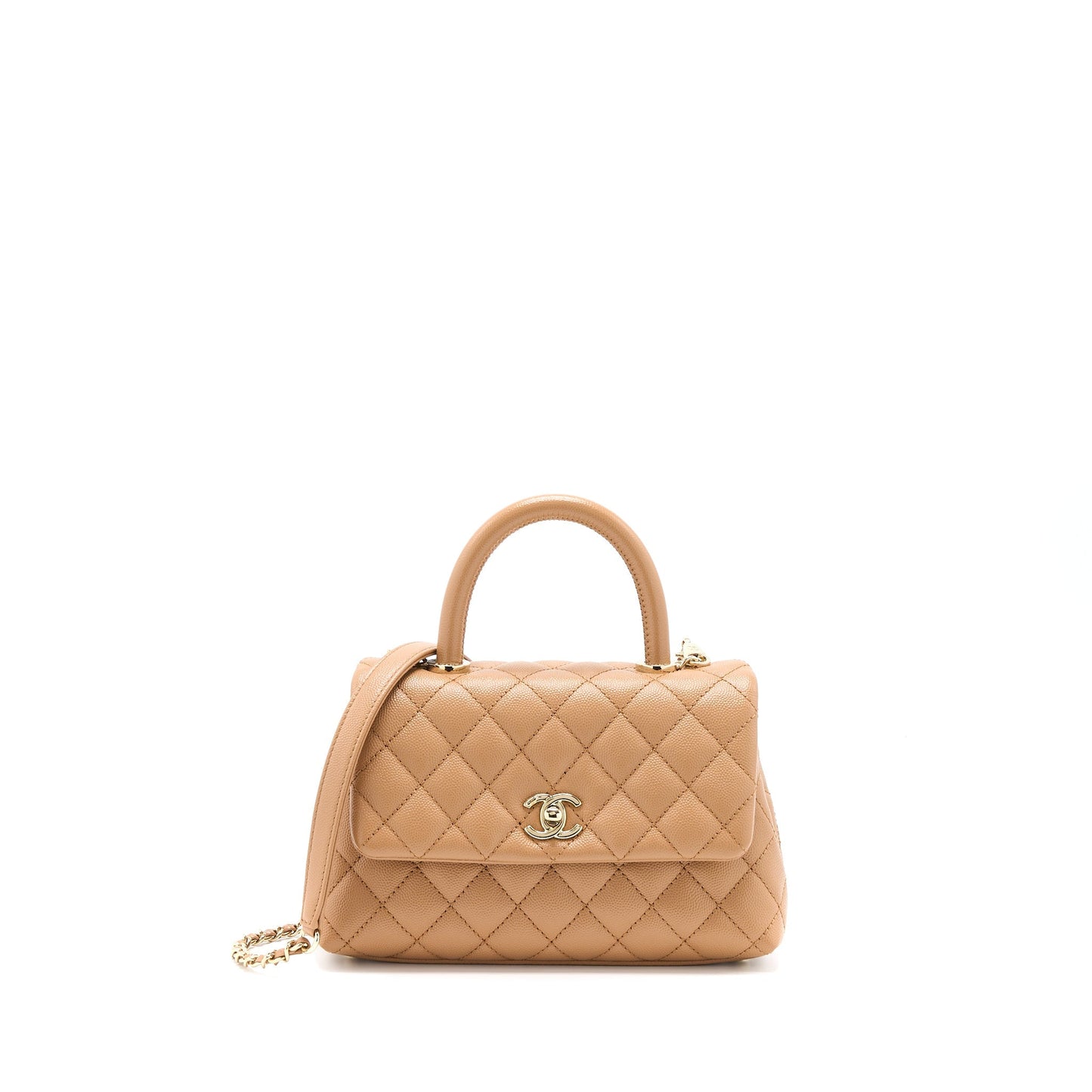 Chanel Coco Handle Caviar GHW Brown Small Handbag