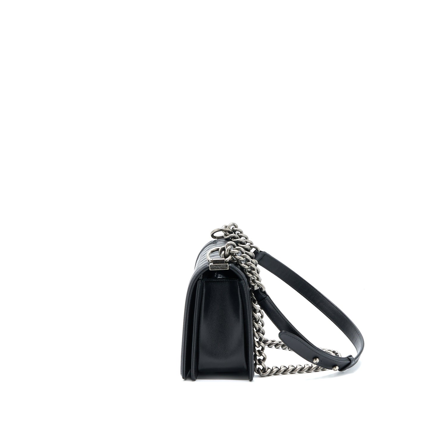 Chanel Boy Lambskin Ruthenium SHW Black Handbag Shw 1
