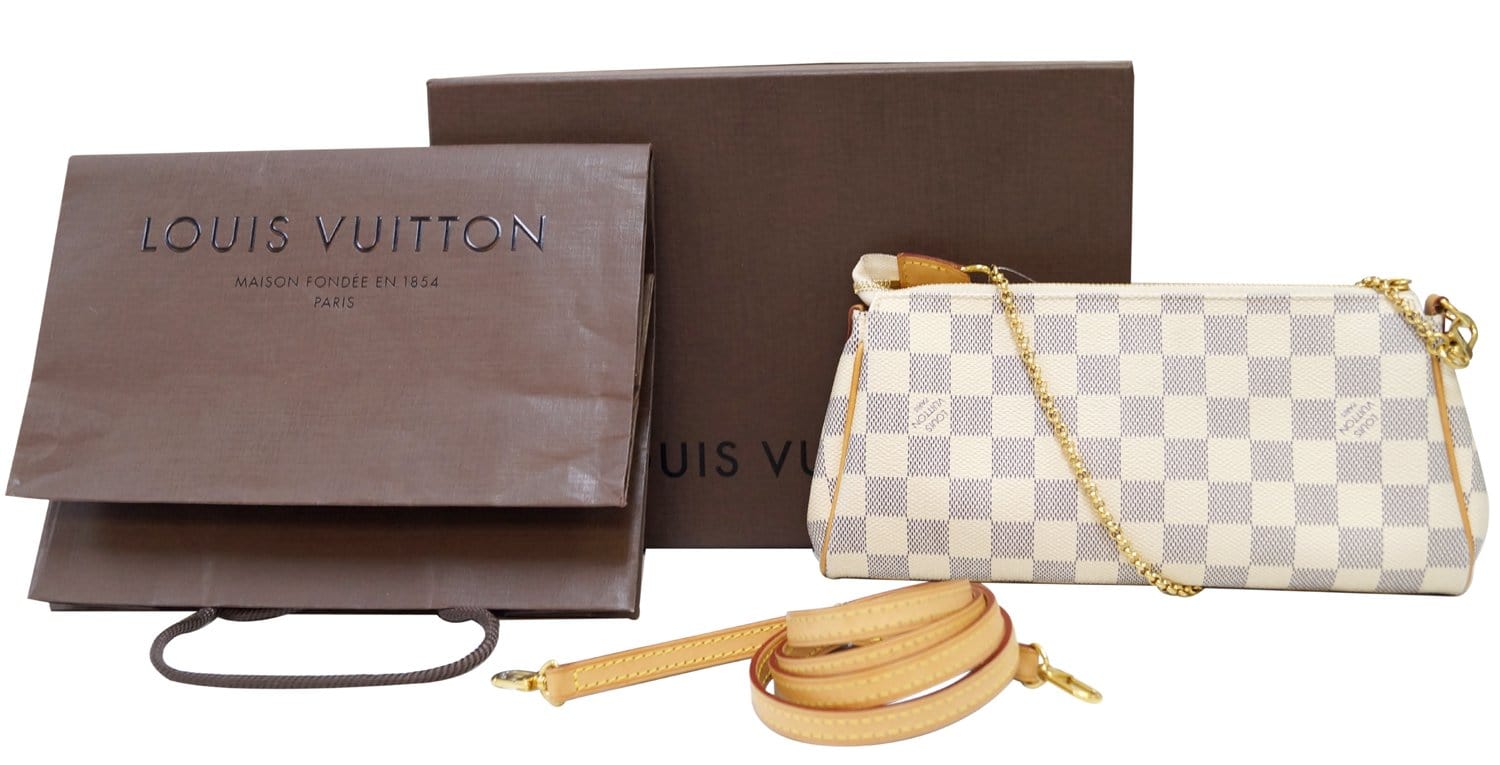 Louis Damier Azur Eva Clutch Crossbody Bag