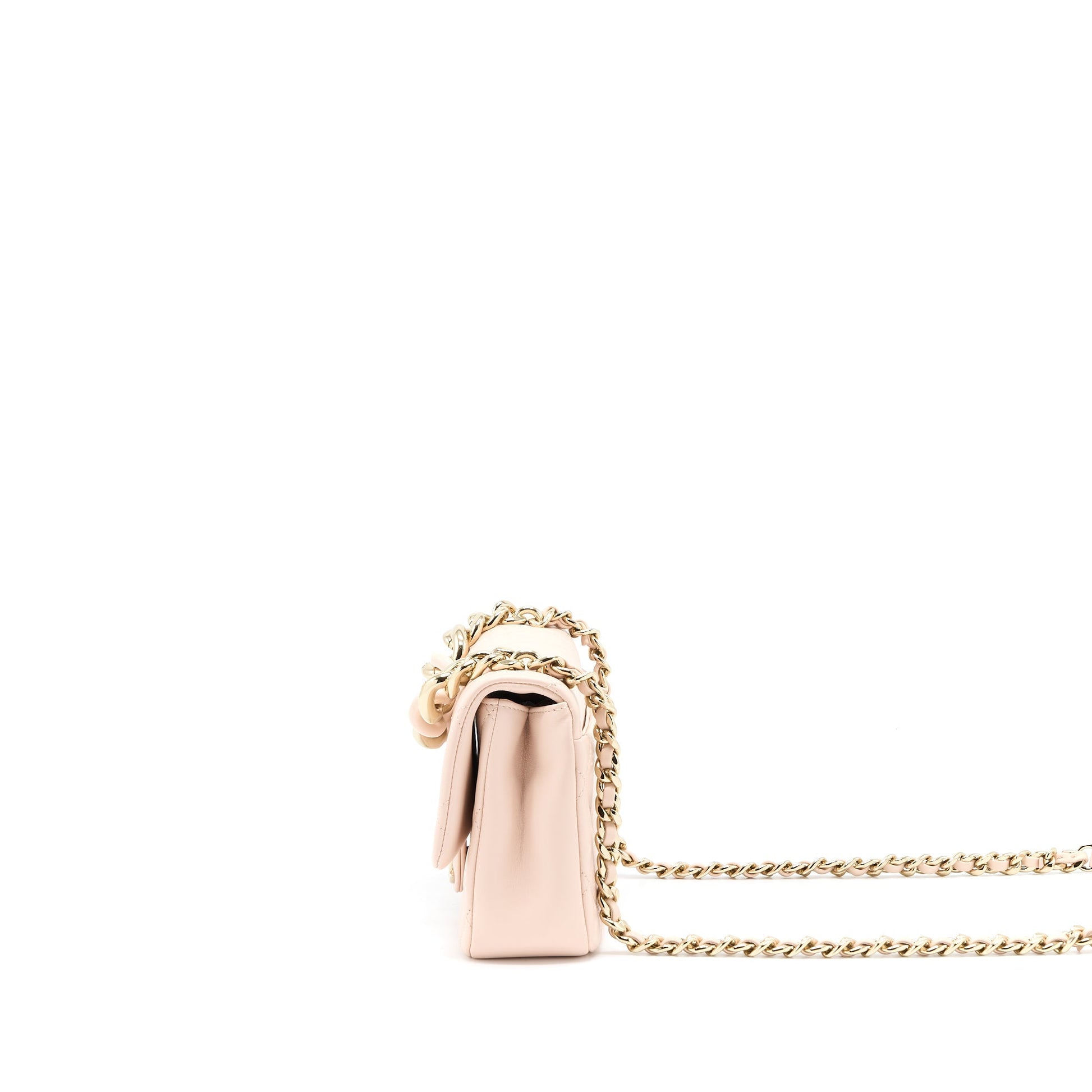 Chanel 22C Rectangular Flap Giant Top Handle Pink Shoulder Bag