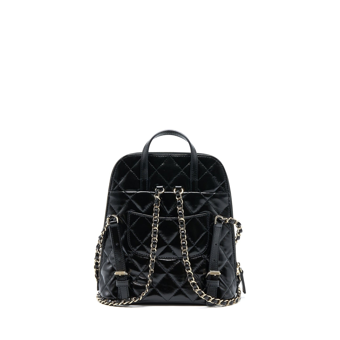 Chanel 22A Backpack Patent LGHW Microchip Black