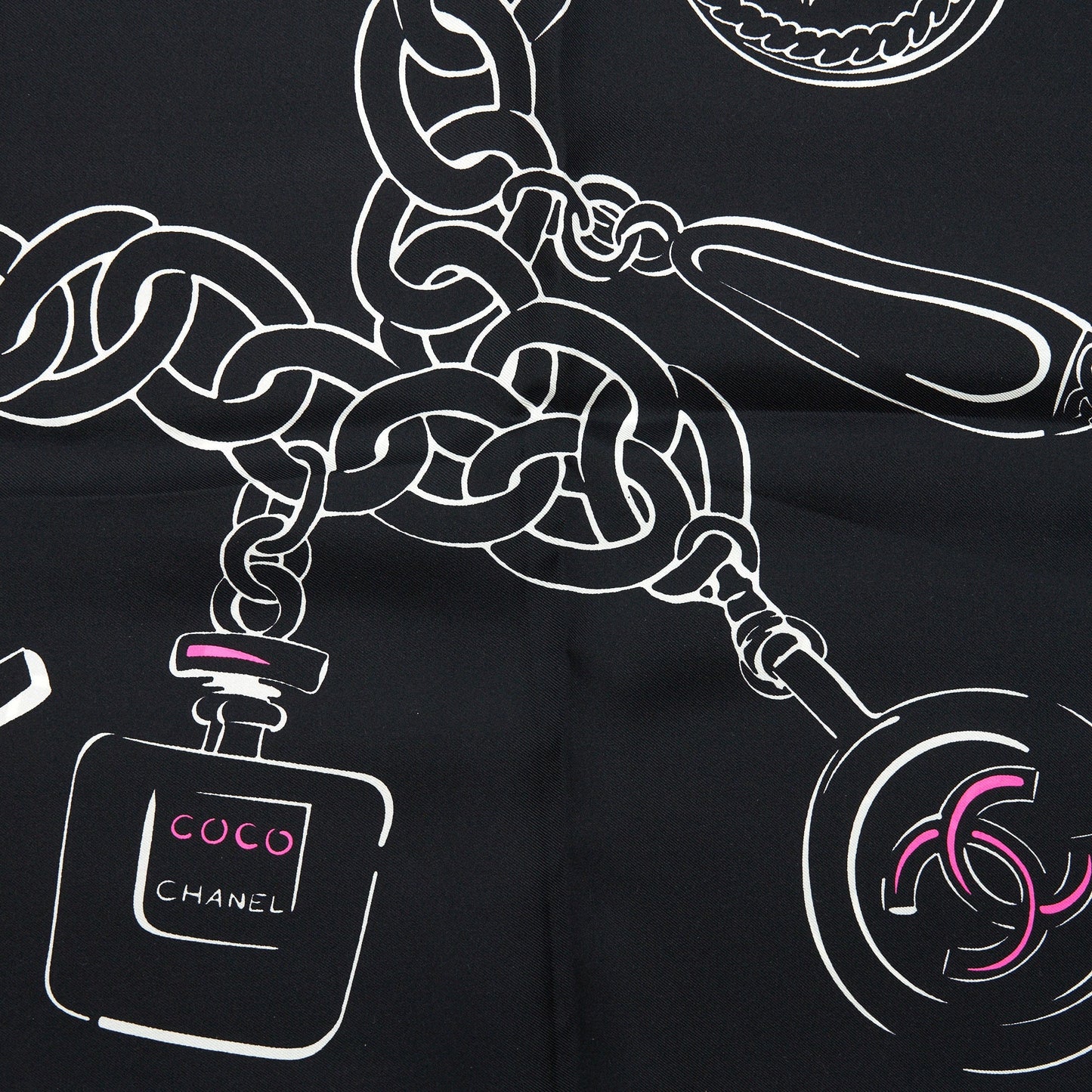 Chanel Silk Square Scarf 90cm Black