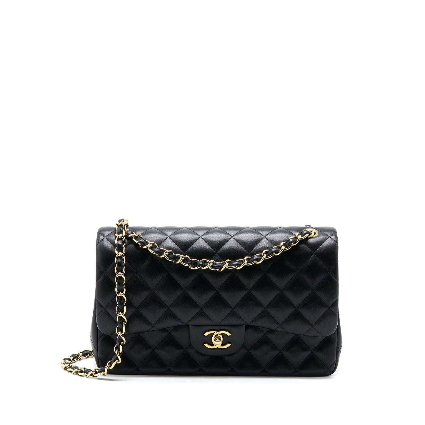Chanel Jumbo Classic Double Flap Lambskin GHW Black Shoulder Bag Ghw 1
