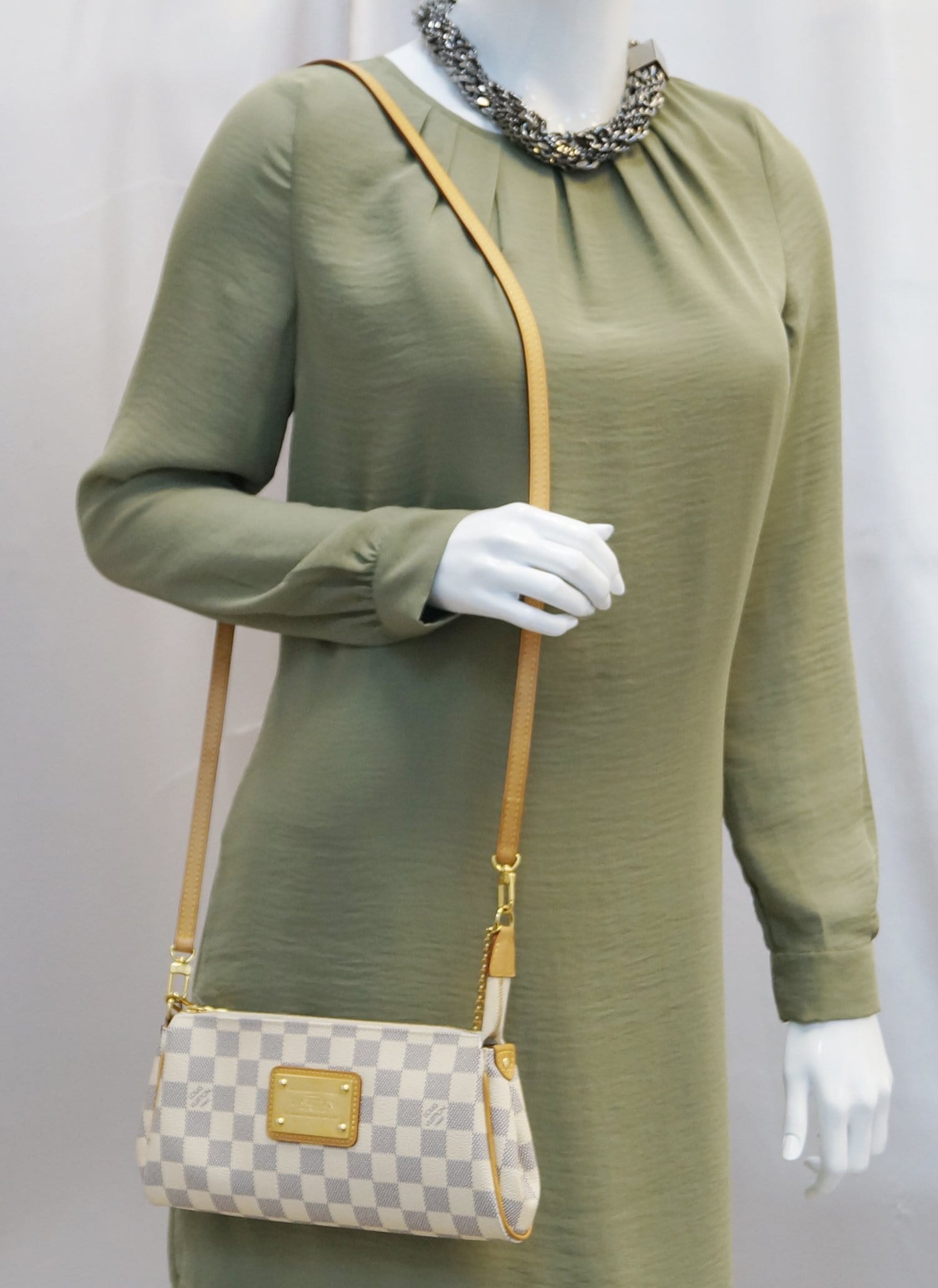 Louis Damier Azur Eva Clutch Crossbody Bag