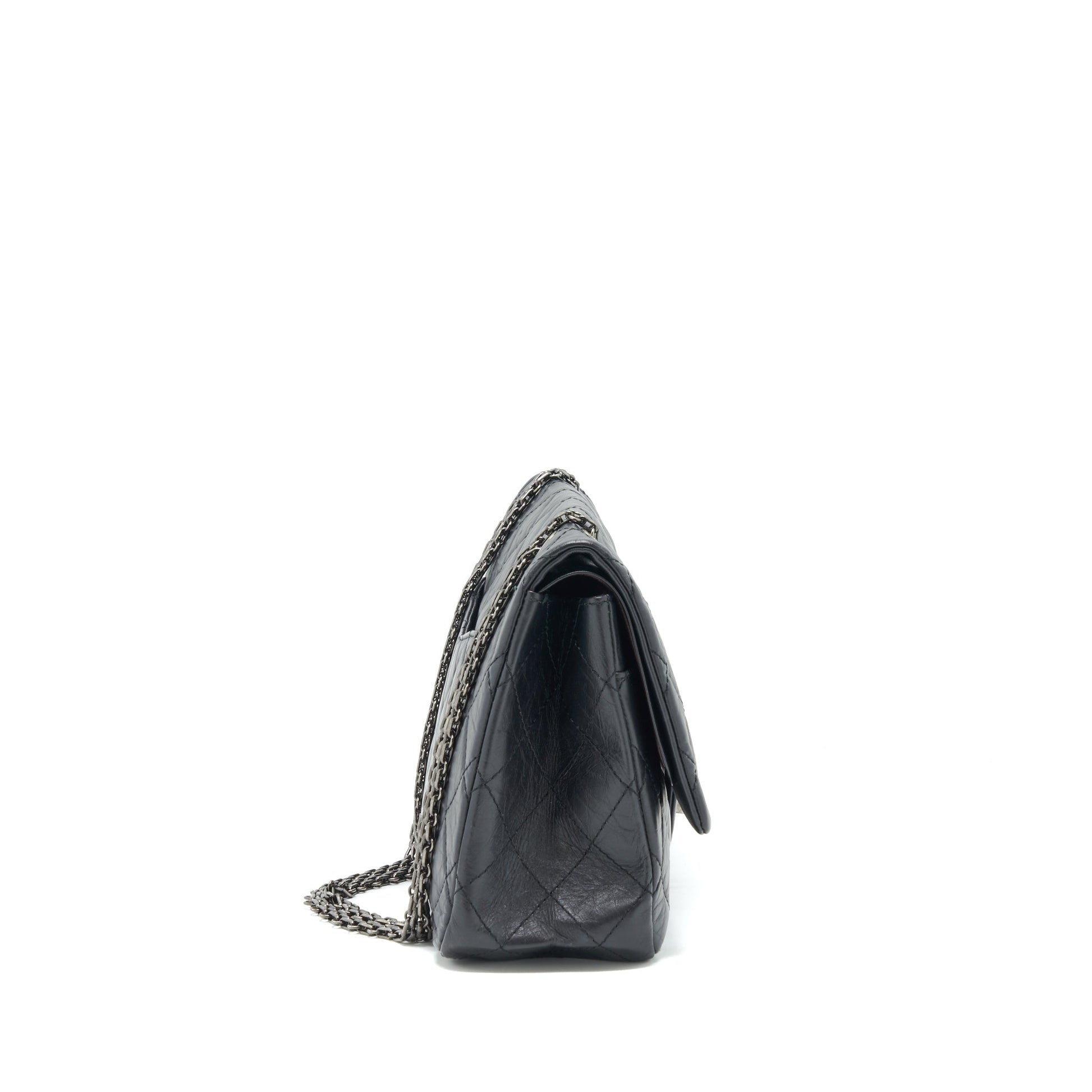 Chanel 2.55 227 reissue Calfskin Ruthenium Hardware Black Handbag