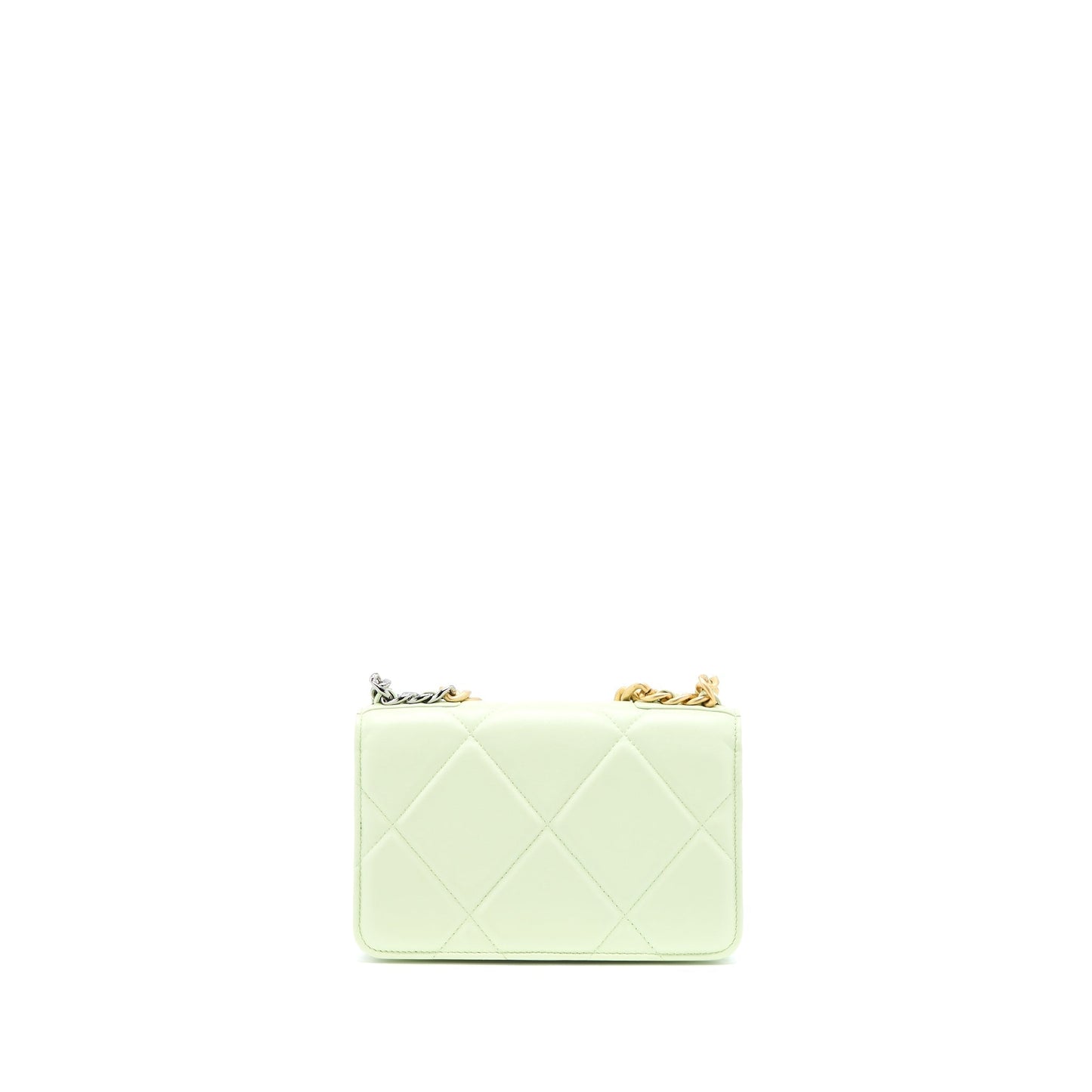 Chanel 19 on Lambskin Light Hardware Microchip Multicolour Green Wallet Case