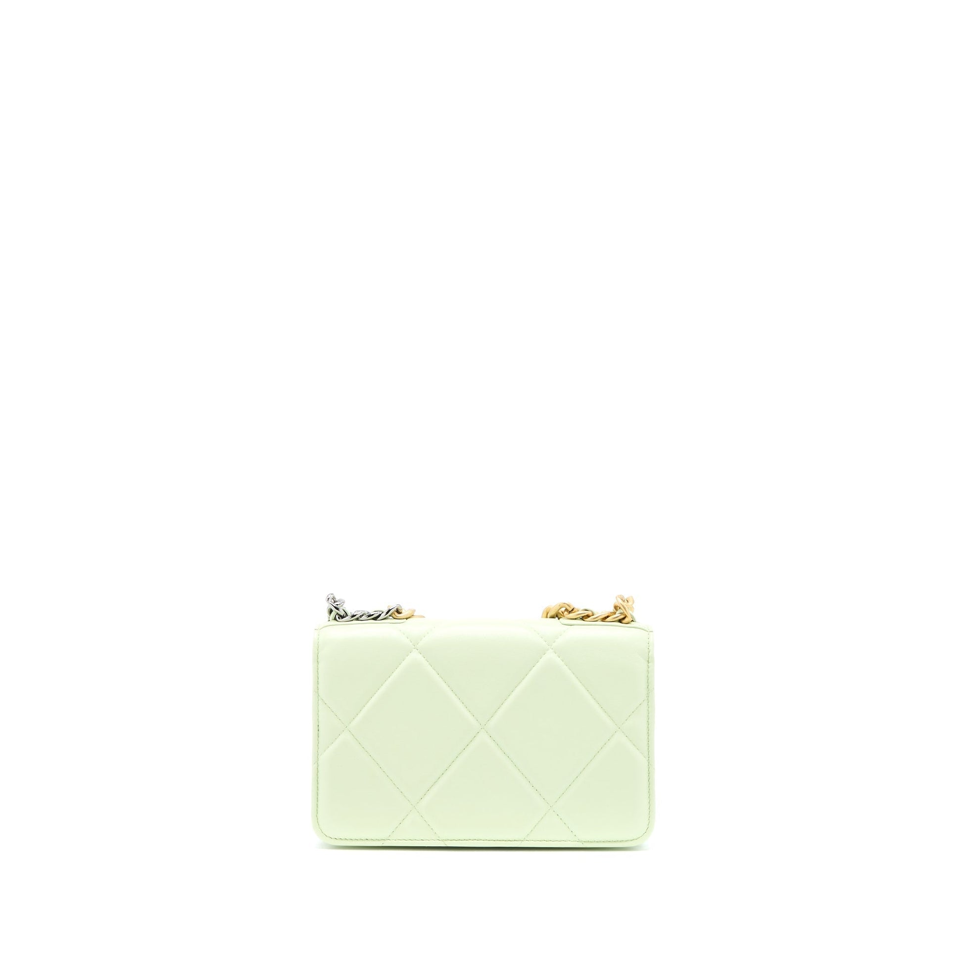 Chanel 19 on Lambskin Light Hardware Microchip Multicolour Green Wallet Case