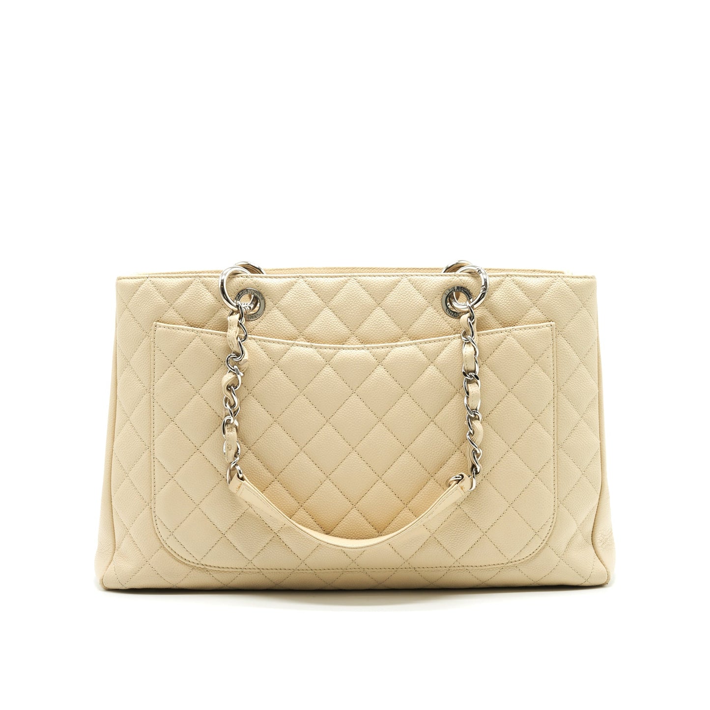CHANEL GRANT SHOPPING TOTE BAG XL GST CREAM CAVIAR SHW