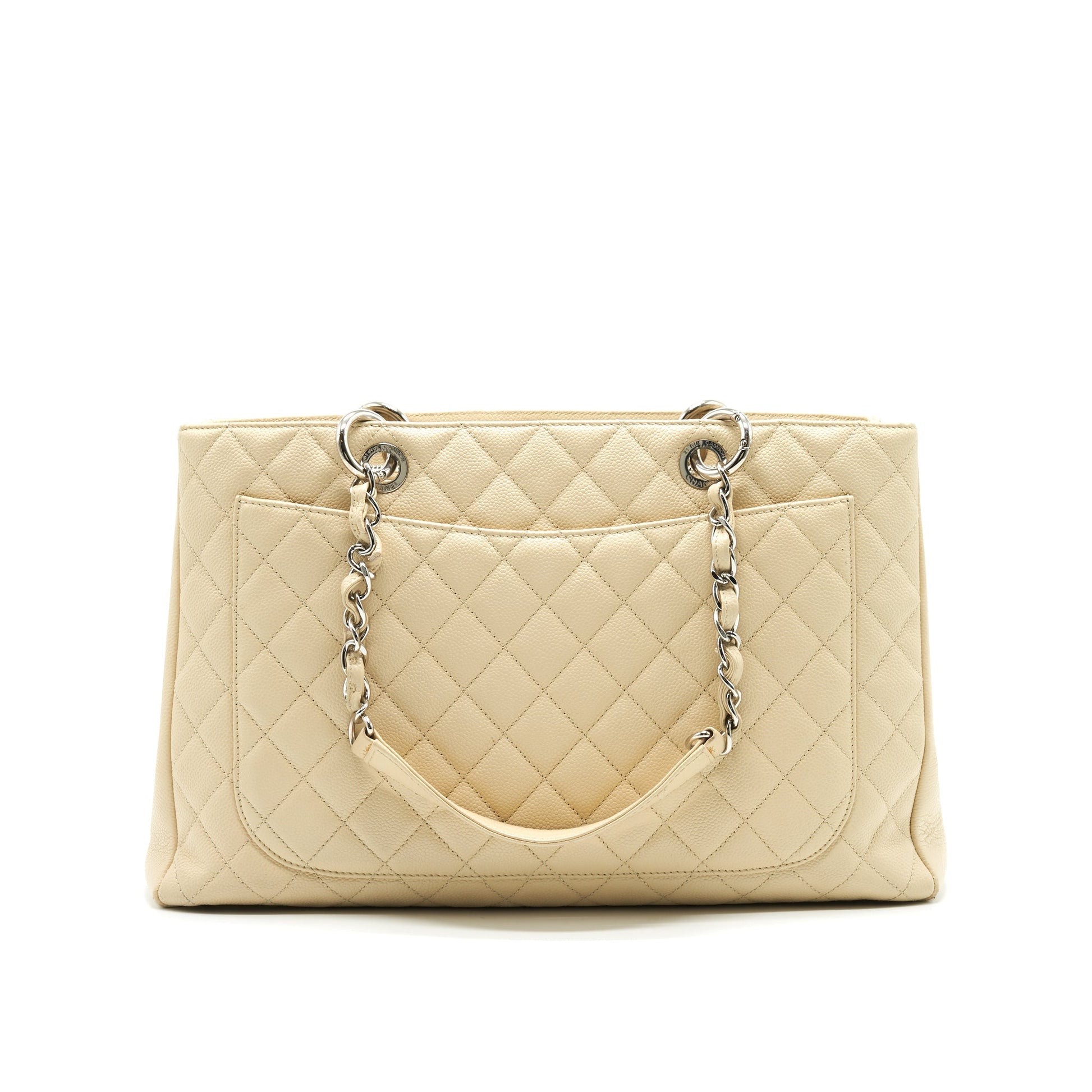 CHANEL GRANT SHOPPING TOTE BAG XL GST CREAM CAVIAR SHW