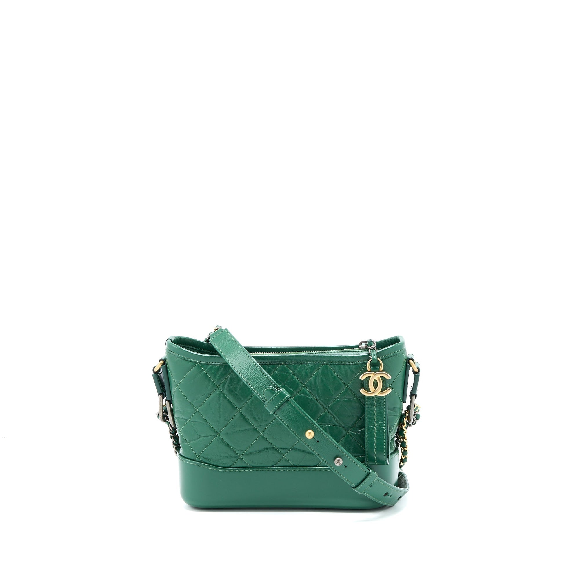 Chanel Gabrielle Hobo Hardware Multicolour Green Small Shoulder Bag