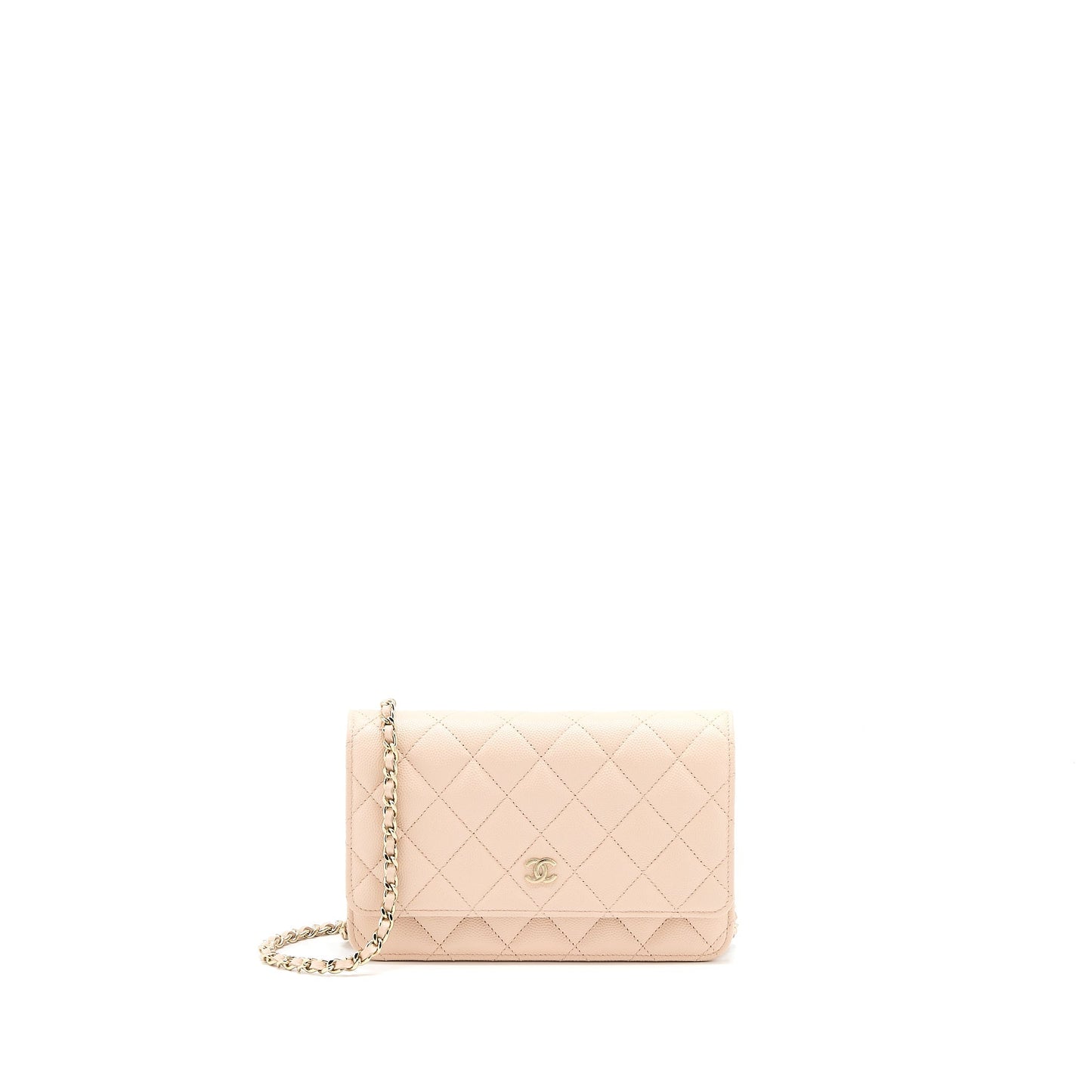 Chanel Classic On Caviar Light LGHW Microchip Pink Wallet Case