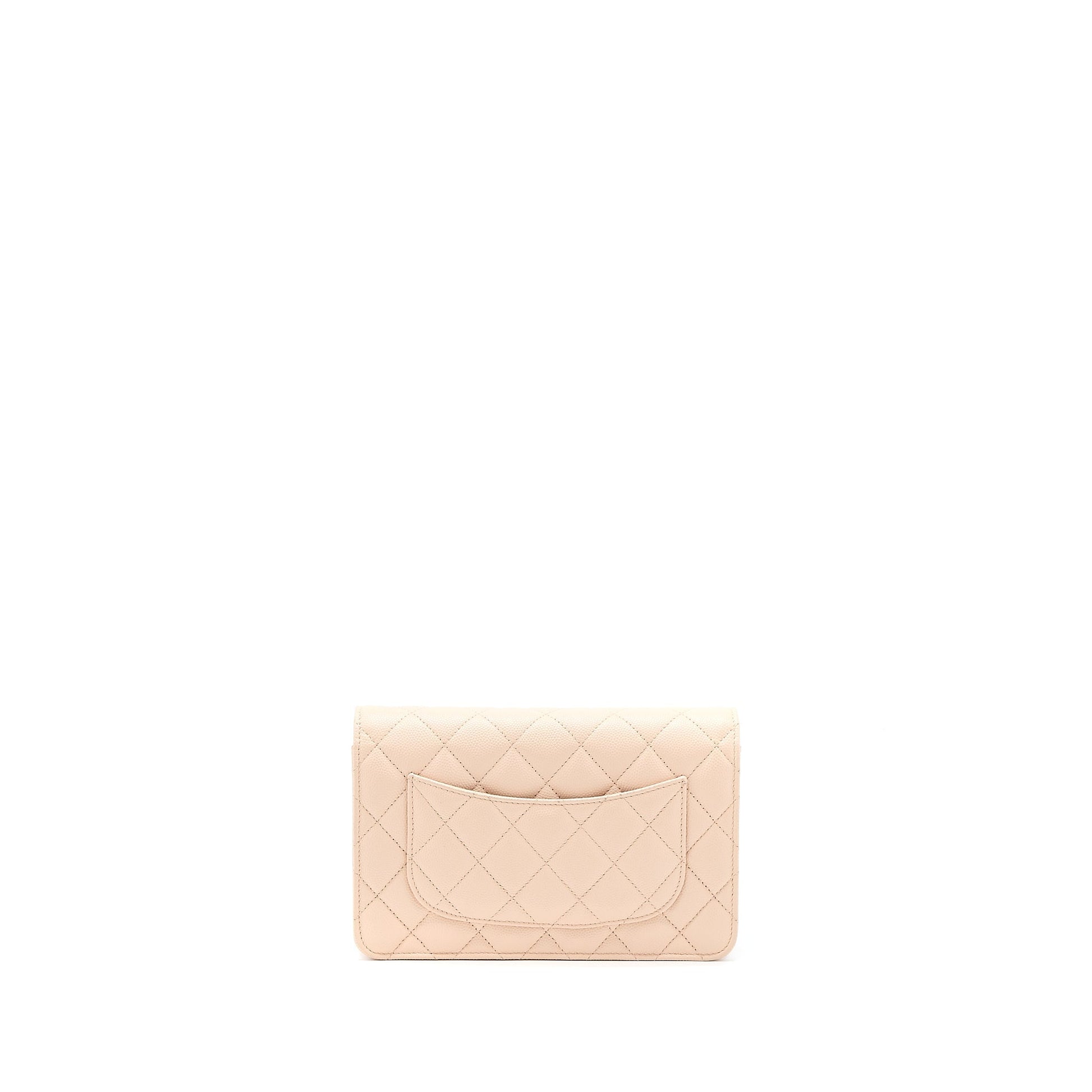 Chanel Classic On Caviar Light LGHW Microchip Pink Wallet Case