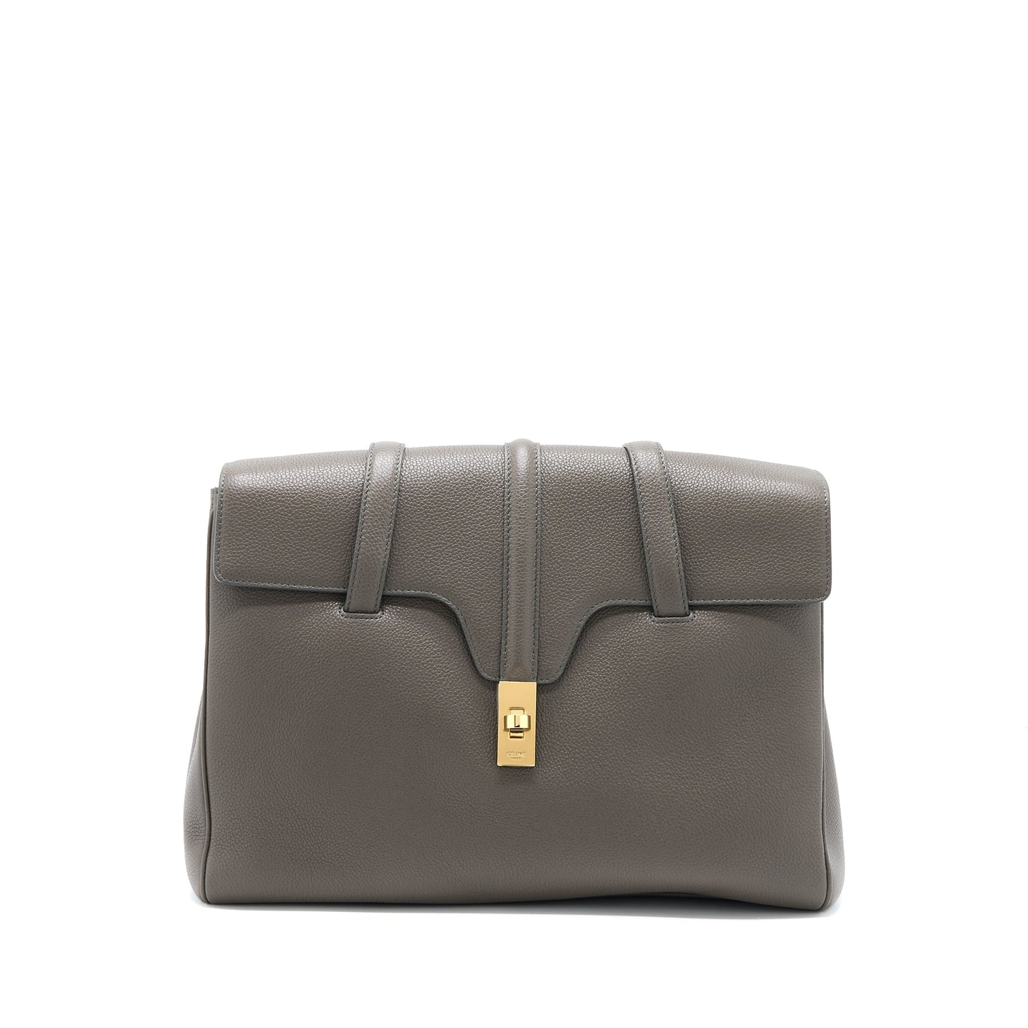 Celine Soft Purse Grained Calfskin Dark Grey Handbag Medium Travel Bag