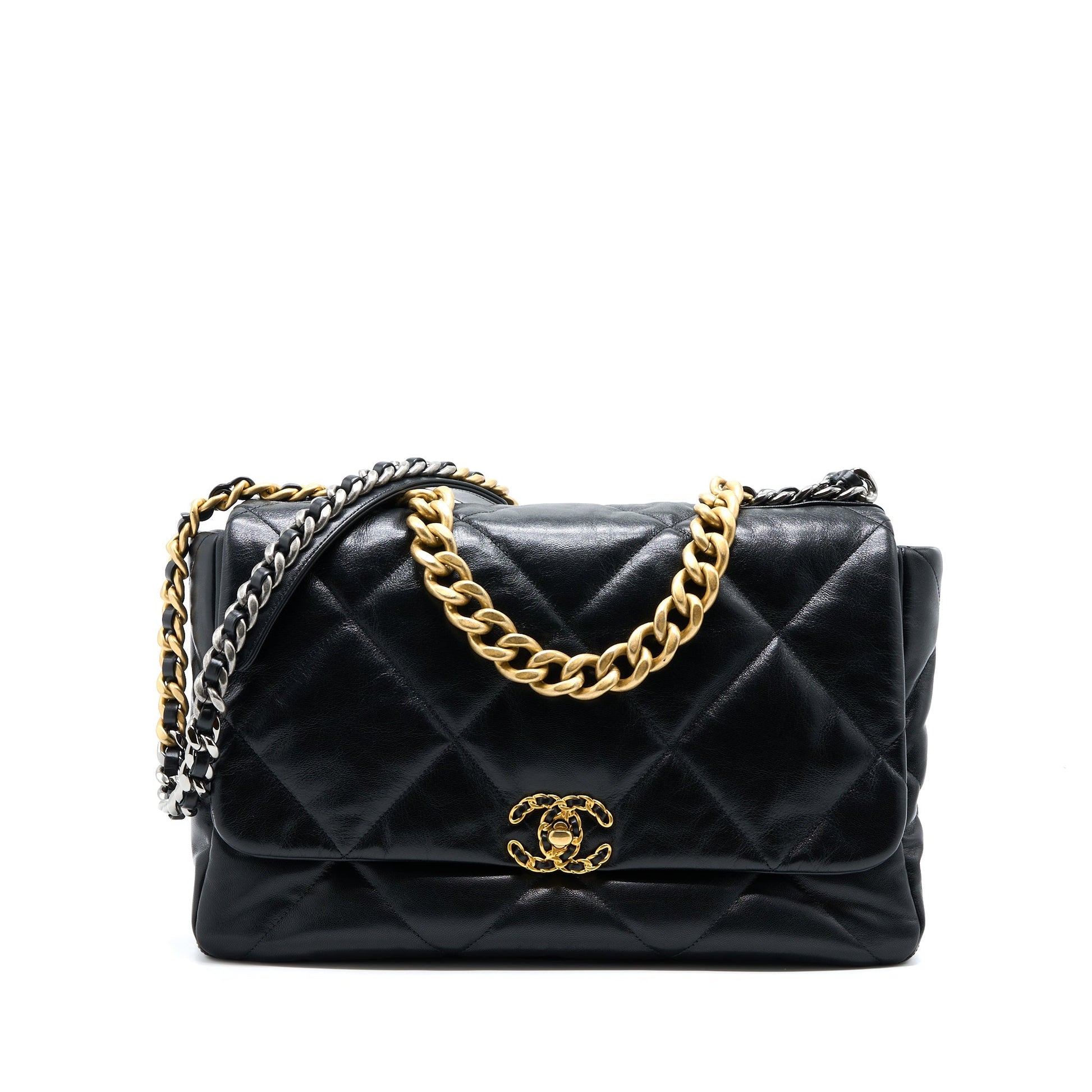 Chanel Maxi 19 Goatskin Hardware Multicolour Black Handbag Hardware 2