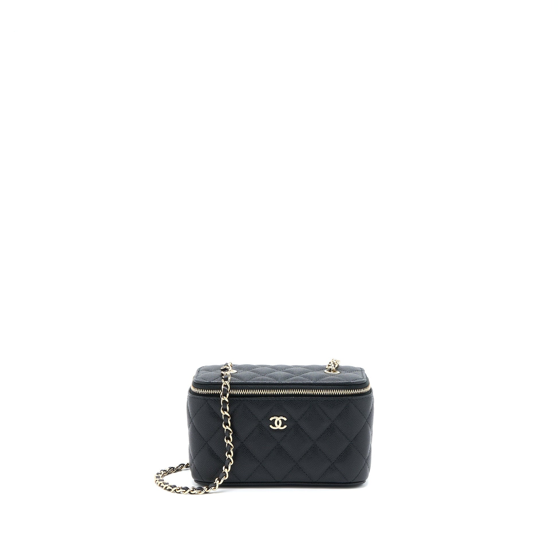 Chanel Long Vanity Caviar LGHW Black Handbag