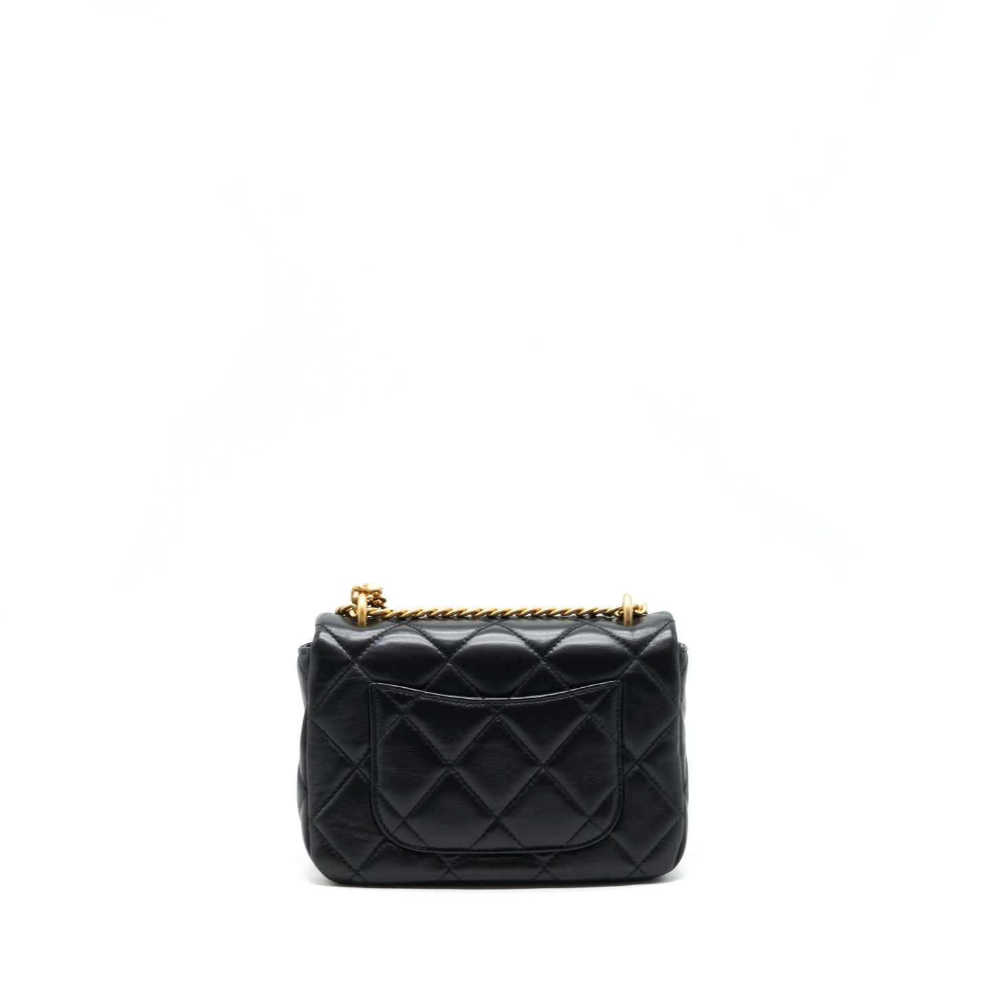 Chanel 22P Seasonal Square Flap Lambskin GHW Black Shoulder Bag
