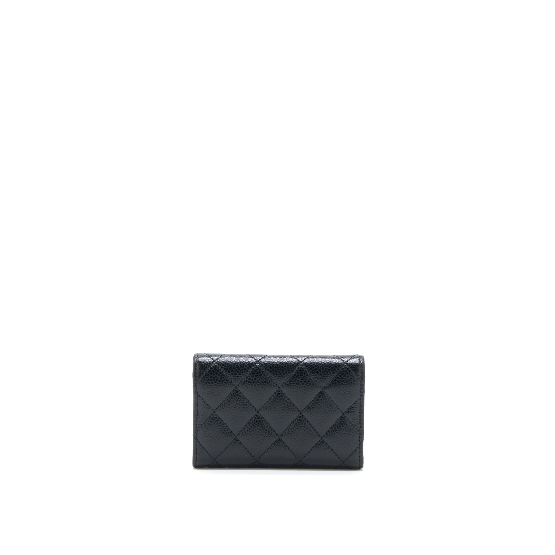 Chanel Classic Flap Cardholder Caviar GHW Black Wallet Case