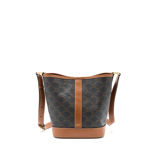Celine Small Bucket Purse Triomphe Handbag Leather Canvas Bucket Bag