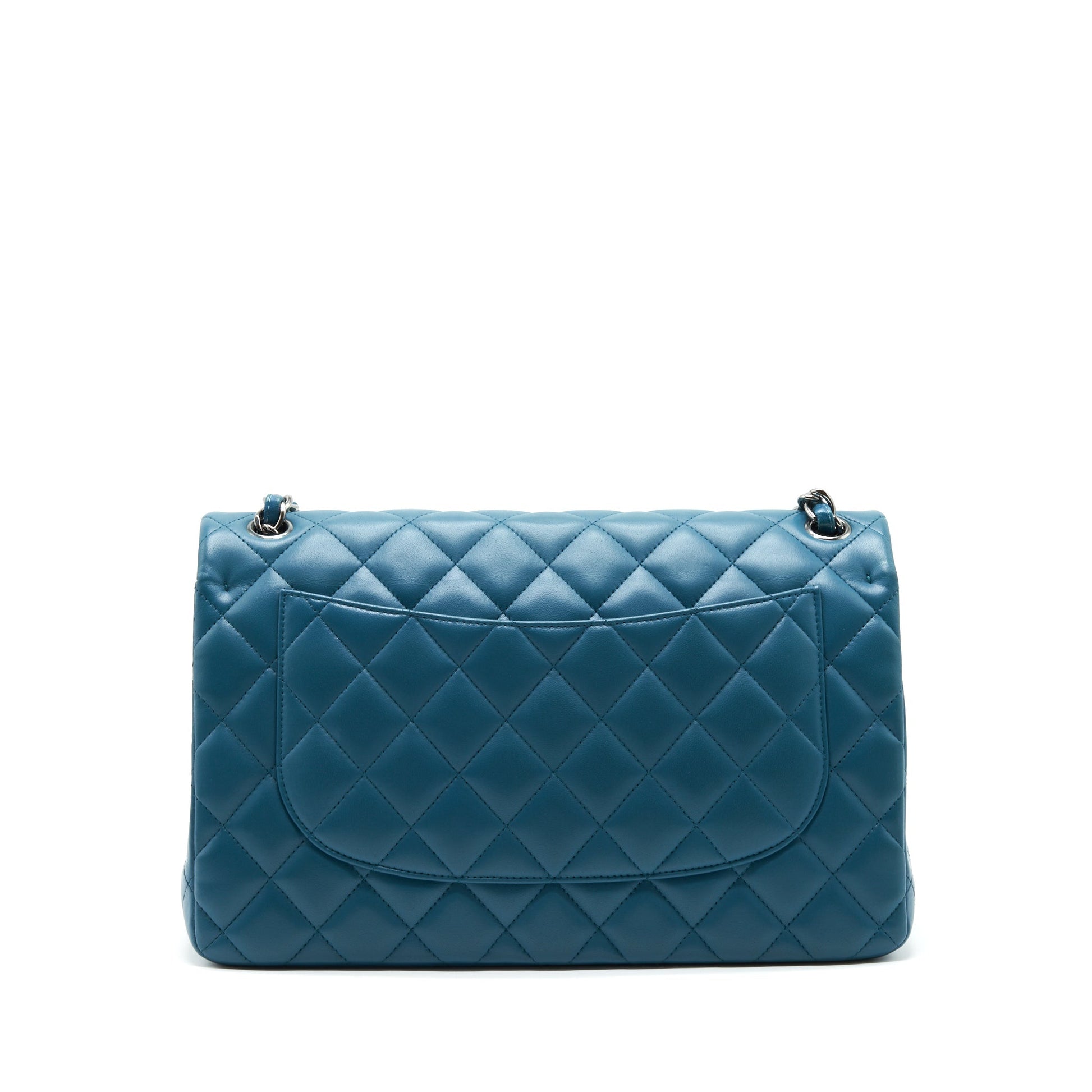Chanel Jumbo Classic Double Flap Lambskin SHW Green Shoulder Bag