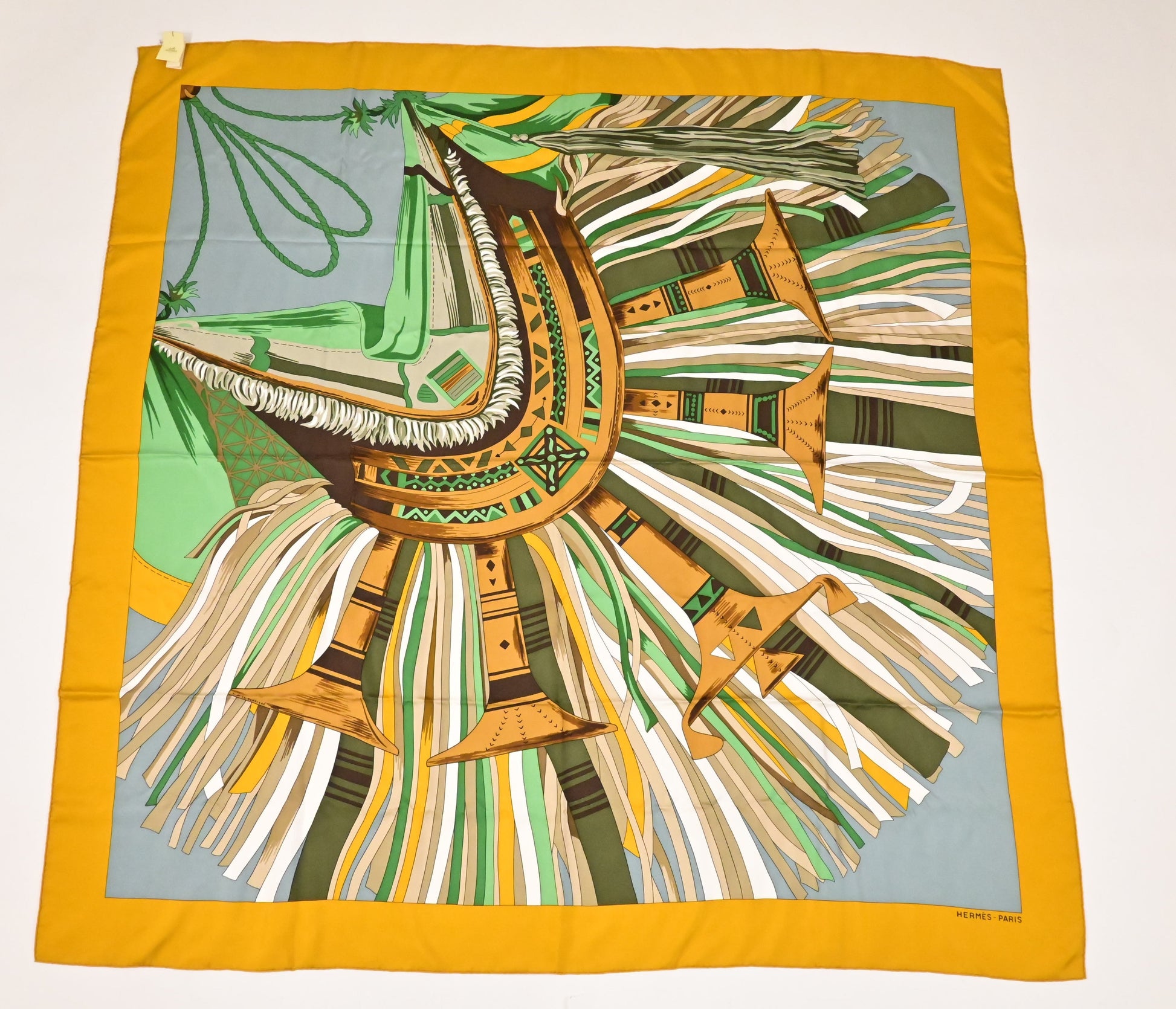 Hermes 'Cuirs Du Desert' Carre In Silk Handbag Travel Bag
