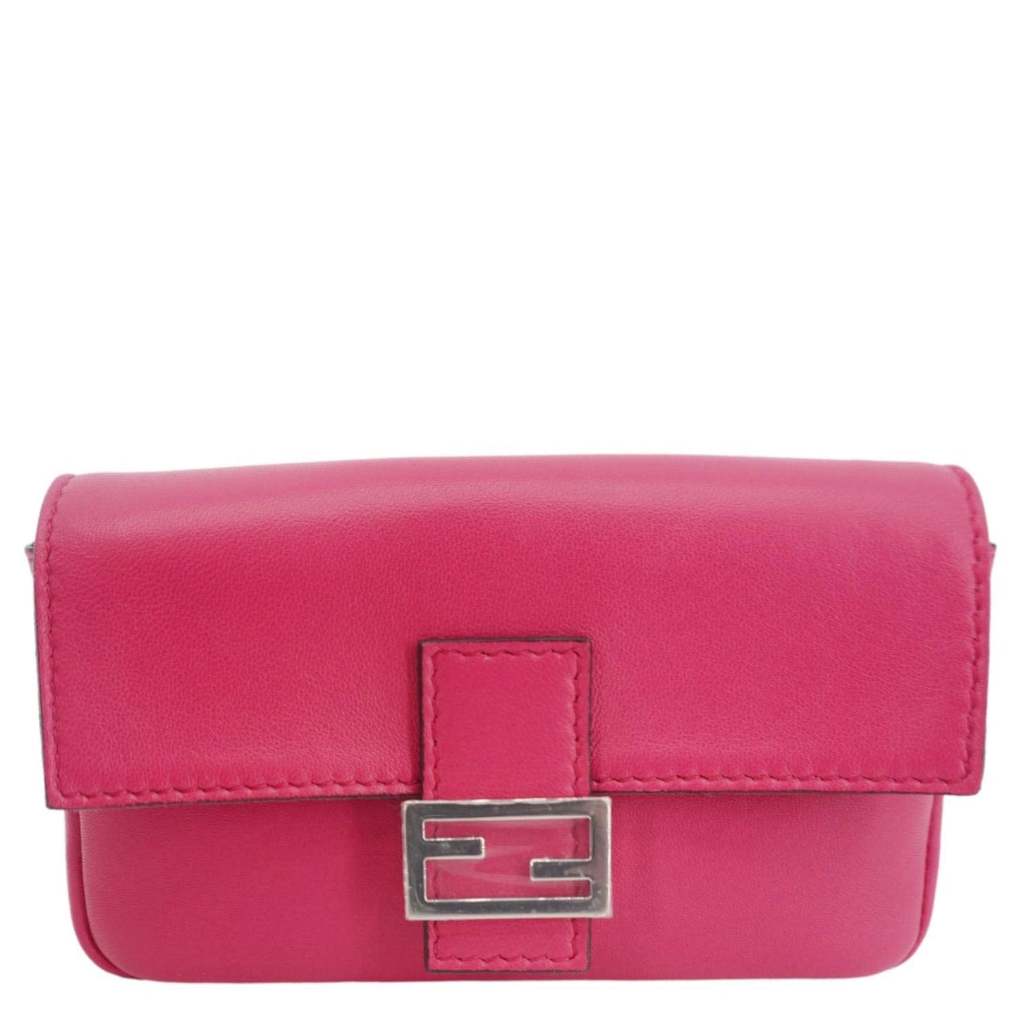 Fendi Baguette Crossbody Bag Leather Pink Micro Shoulder Bag