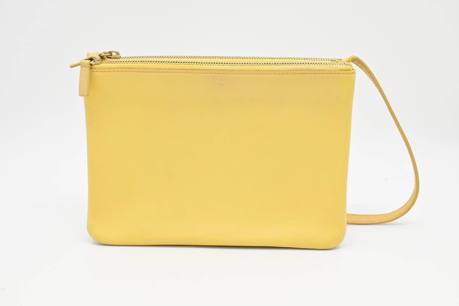 Celine Crossbody In Pale Yellow Handbag Leather Crossbody Bag