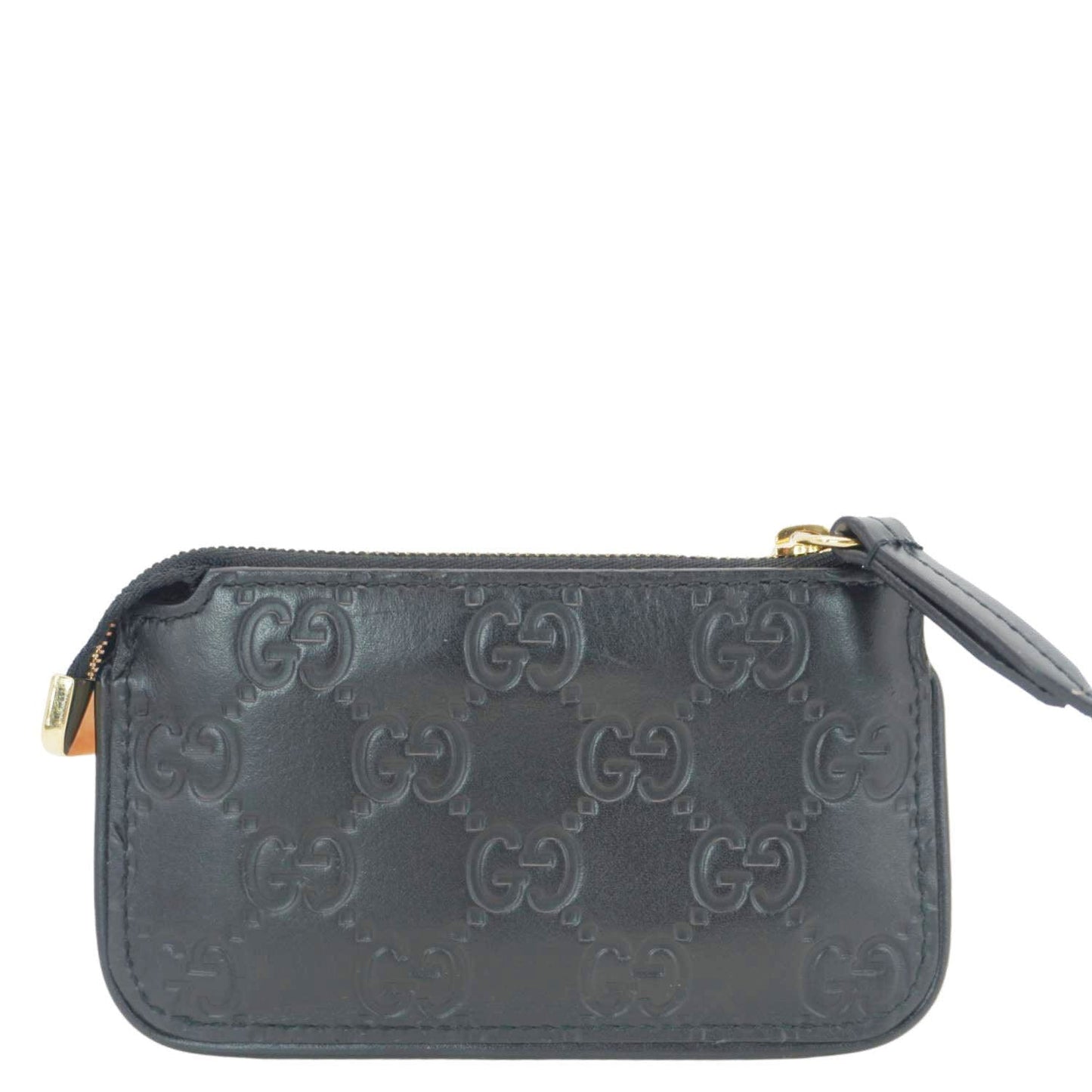 Gucci Clip Key Case Handbag Leather Black Travel Bag