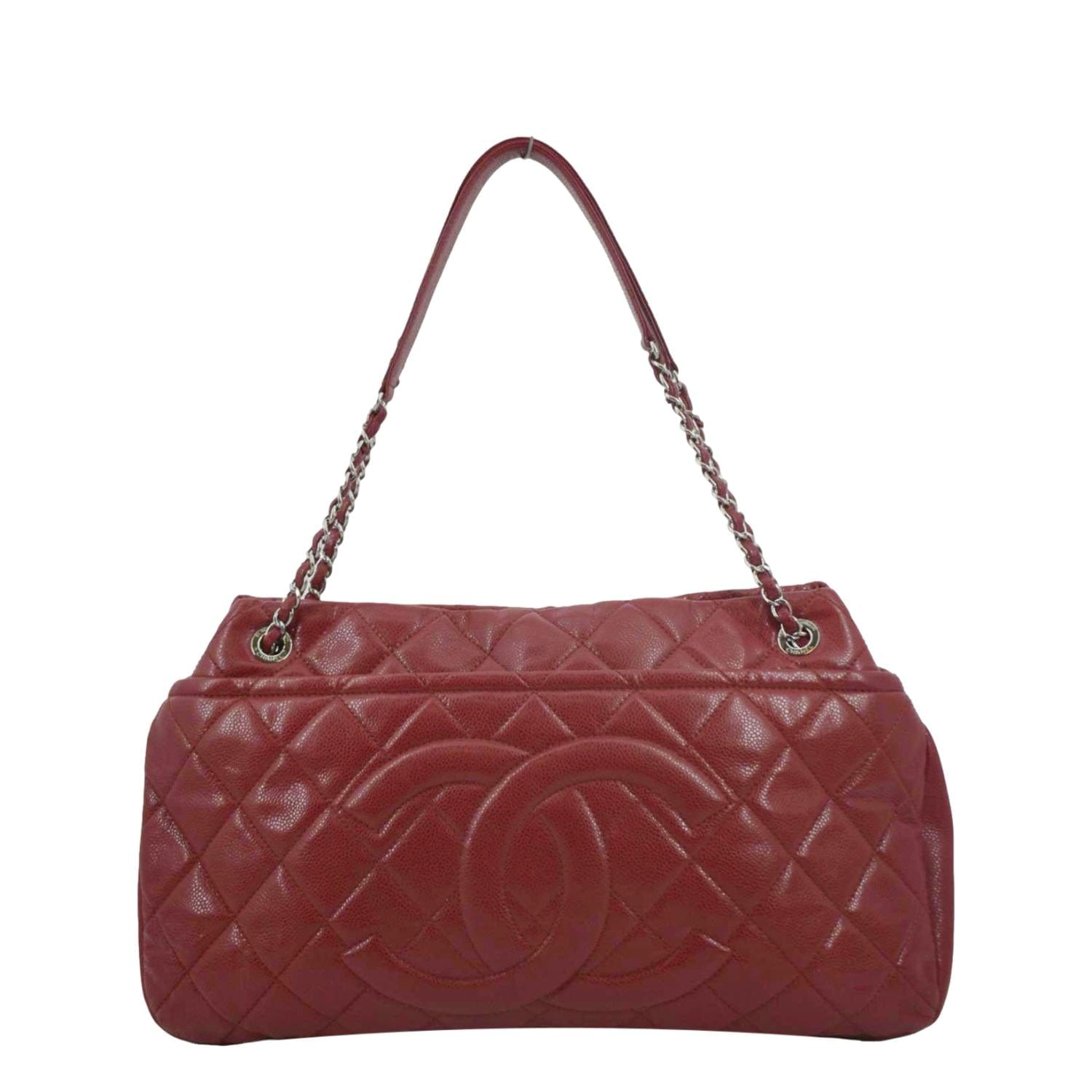 Chanel Timeless CC Soft Quilted Shopping Leather Red Travel Bag