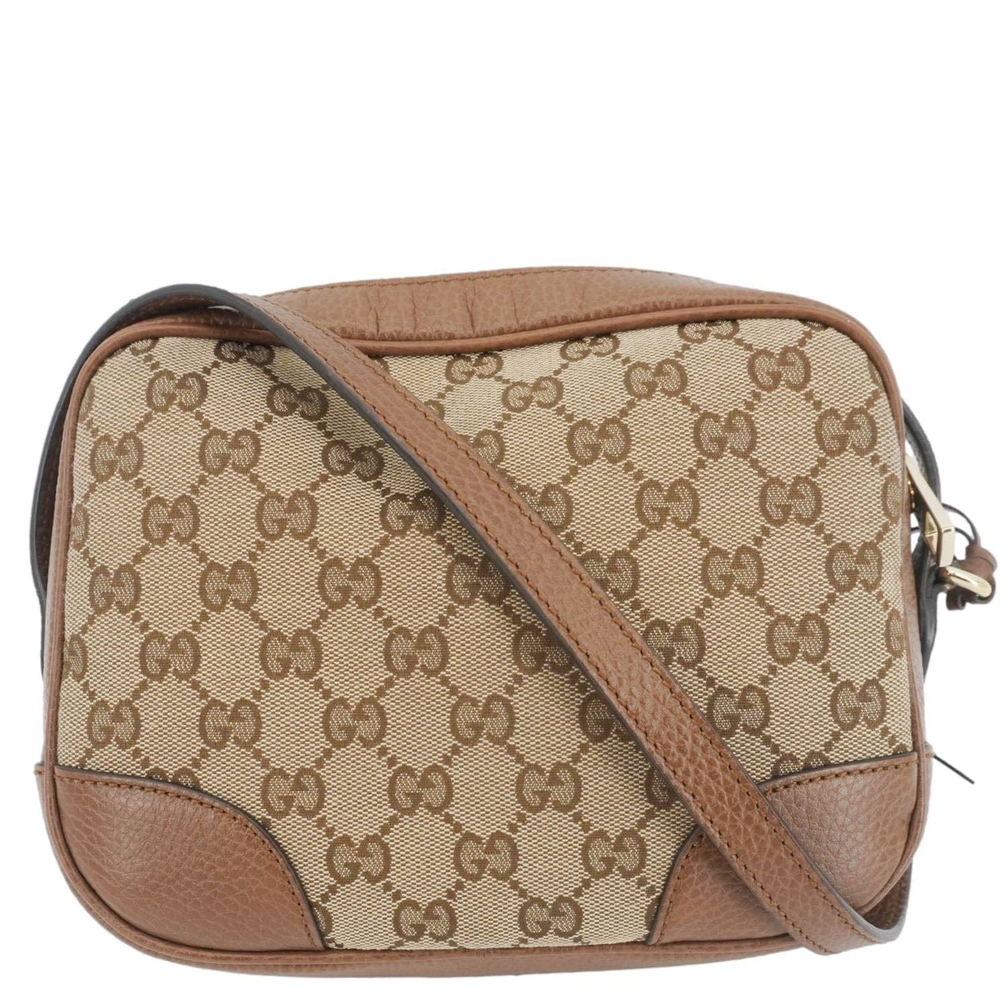 Gucci Bree Crossbody Bag Leather Canvas Gg 449413