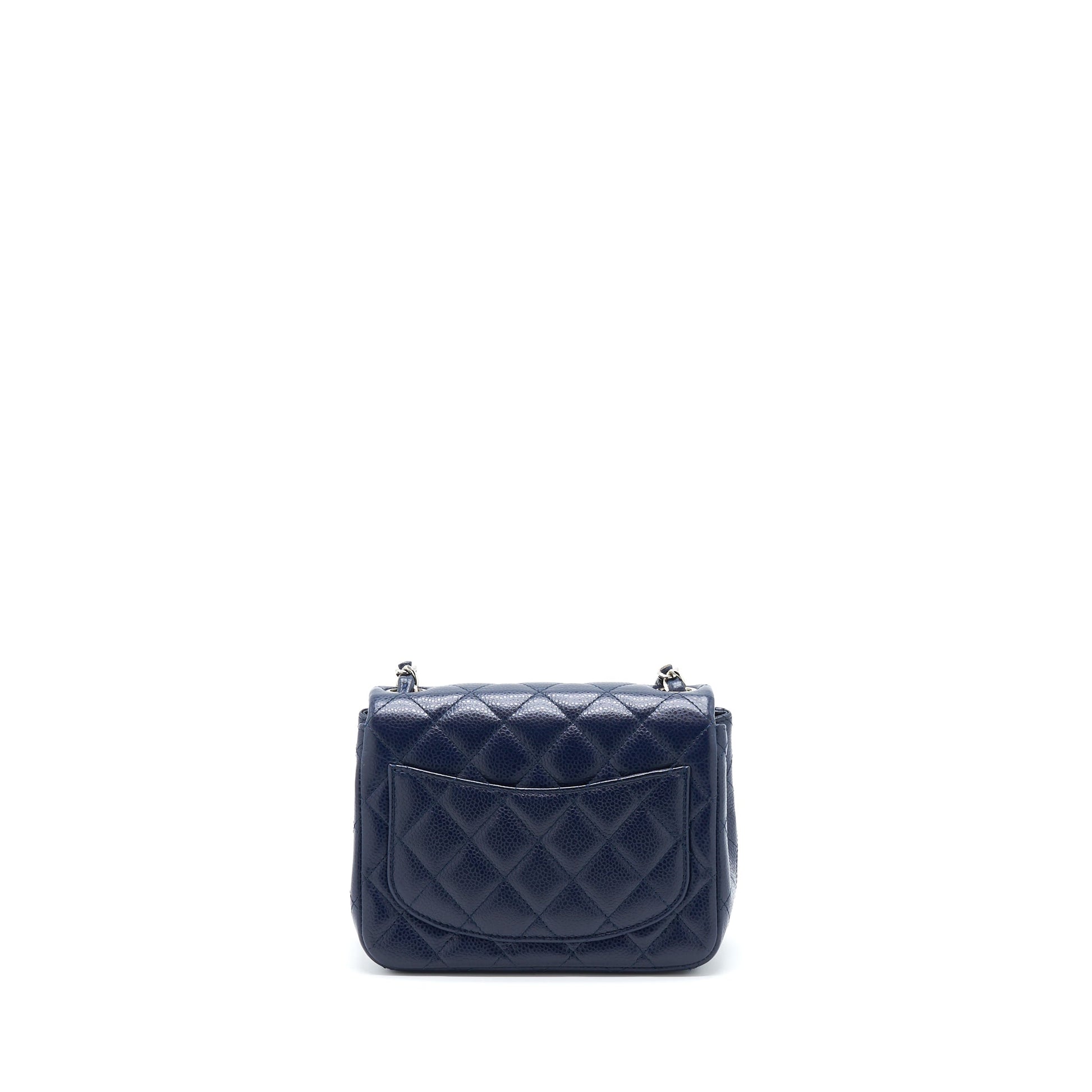 Chanel Square Flap Caviar Navy SHW Shoulder Bag