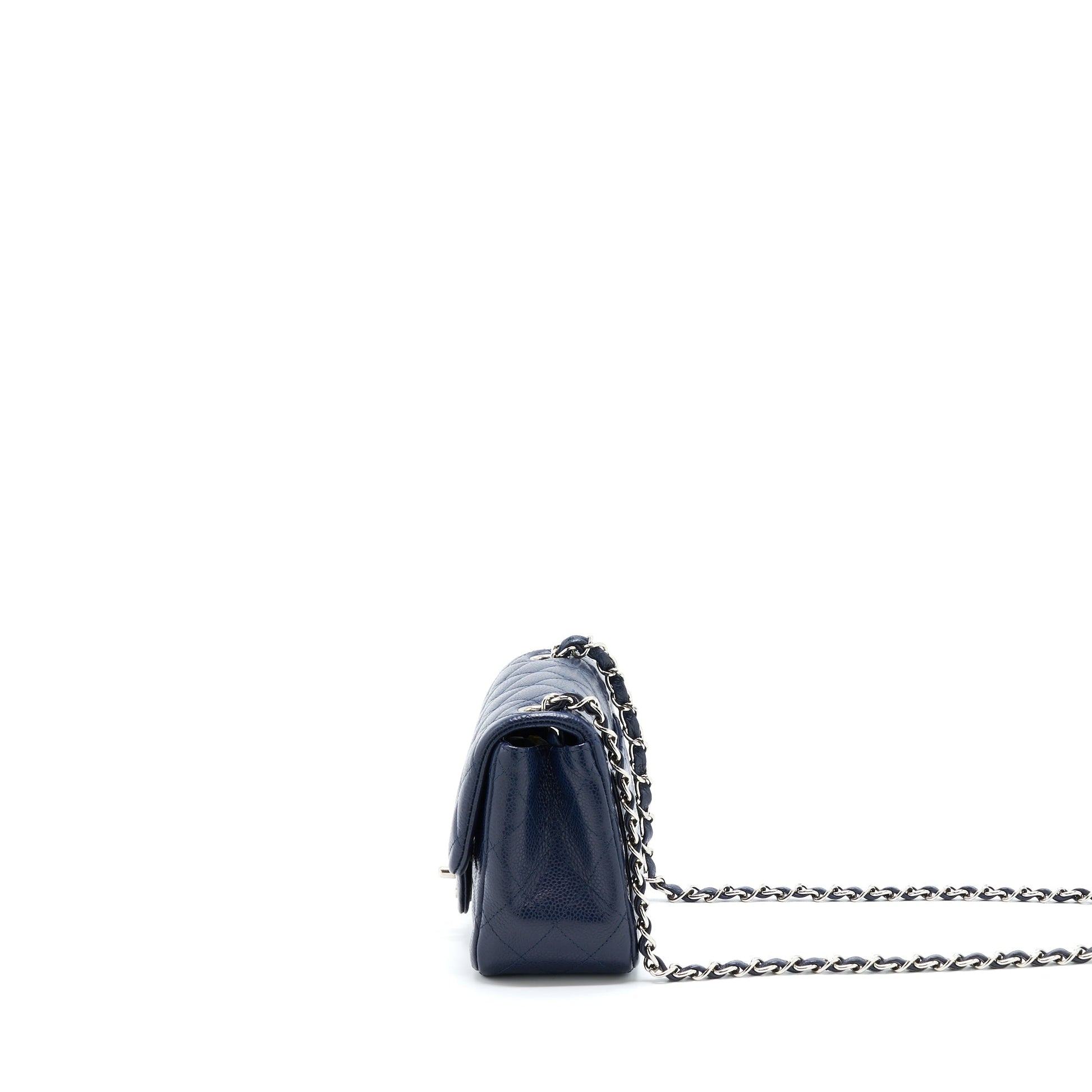 Chanel Square Flap Caviar Navy SHW Shoulder Bag