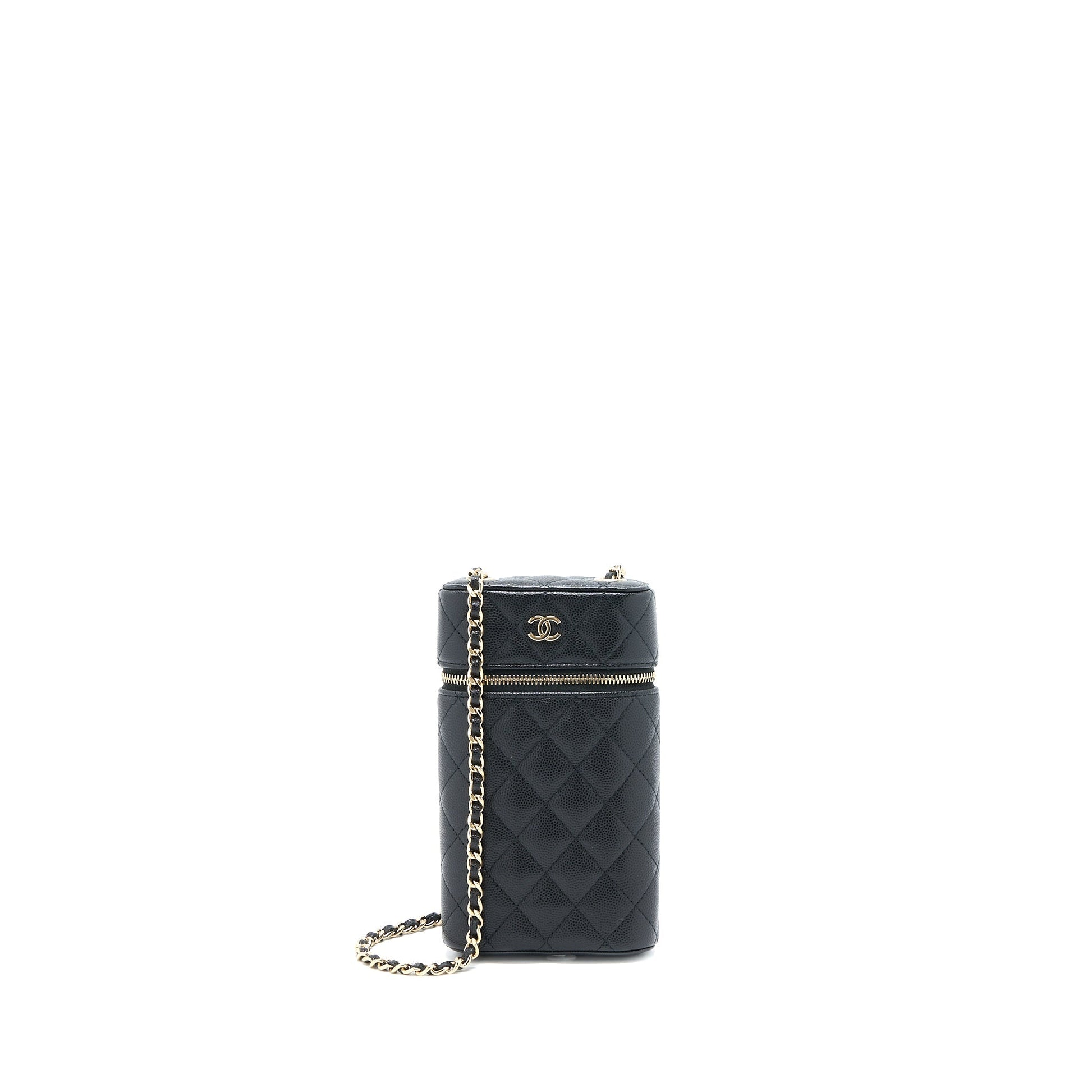 Chanel Vanity Phone Holder Caviar LGHW Black Handbag