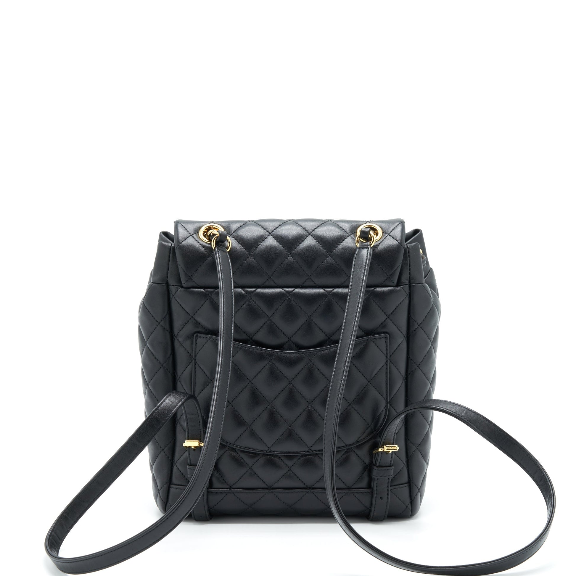 Chanel Quilted Backpack Calfskin GHW Black