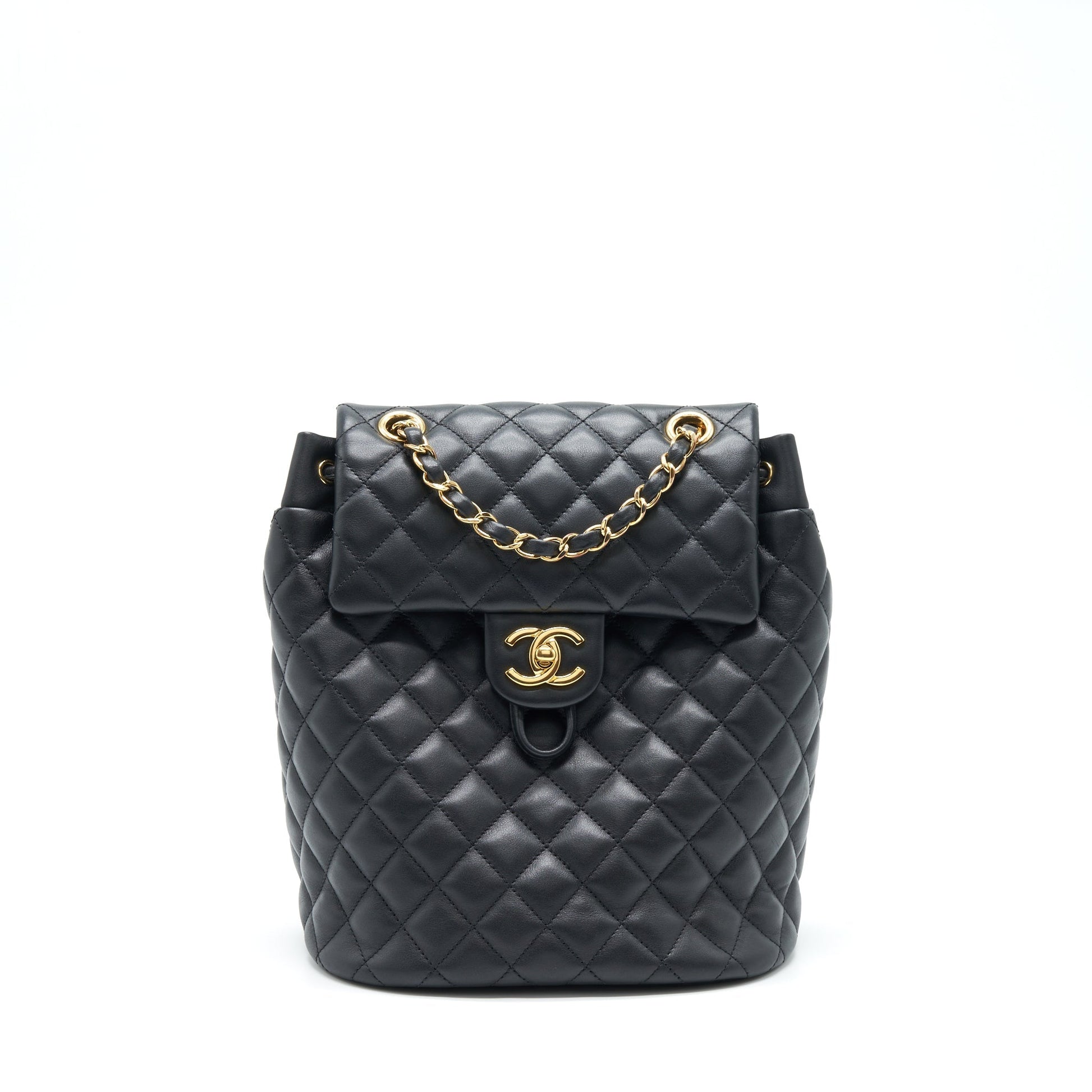 Chanel Quilted Backpack Calfskin GHW Black