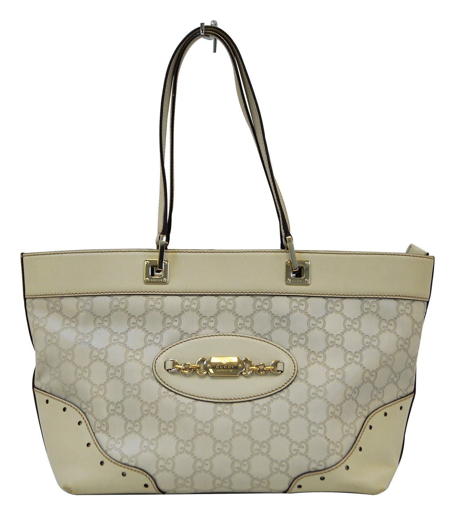 Gucci ssima Tone Tote Shoulder Bag Leather Gold
