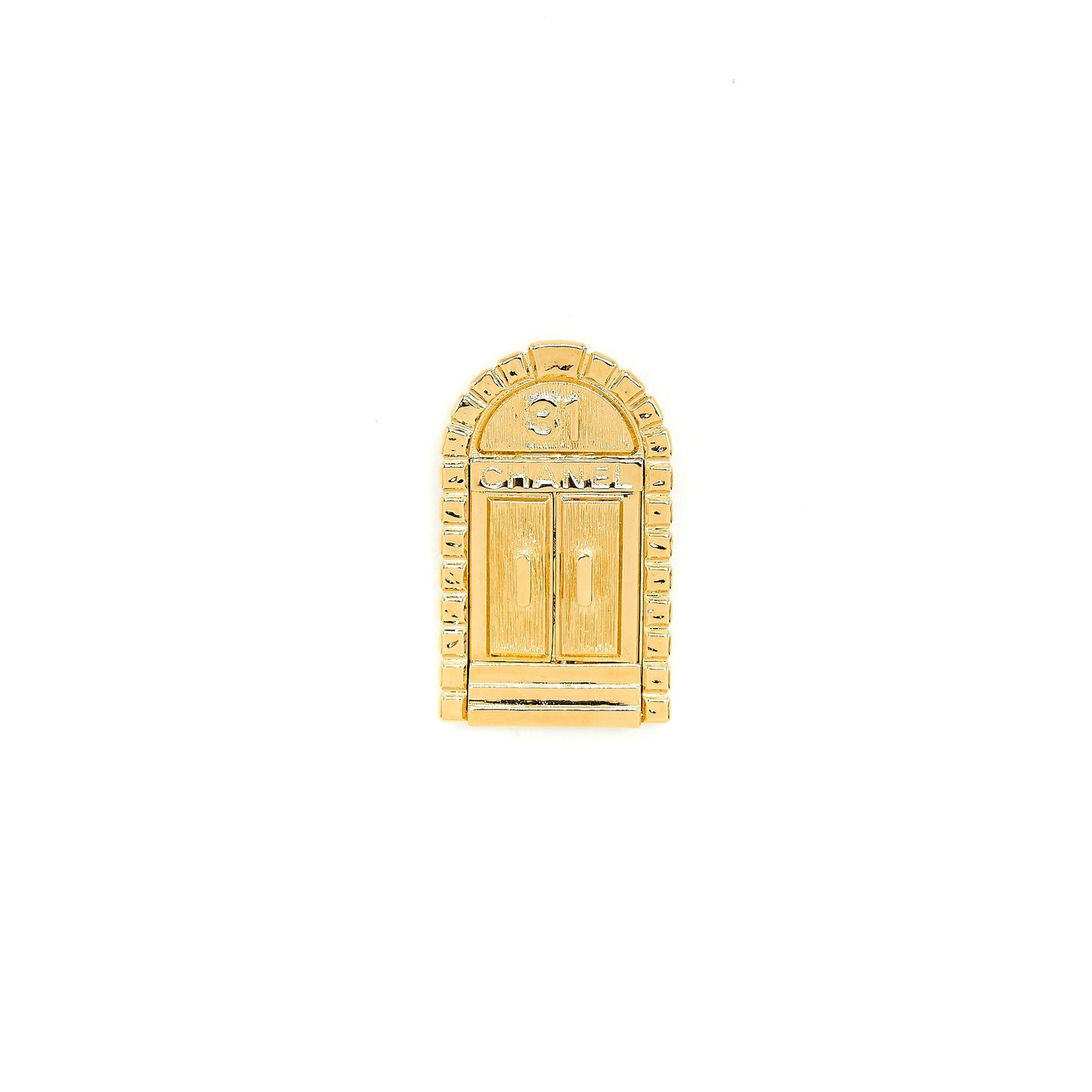 Chanel 31 Doorplate Door Brooch Tone Gold Handbag