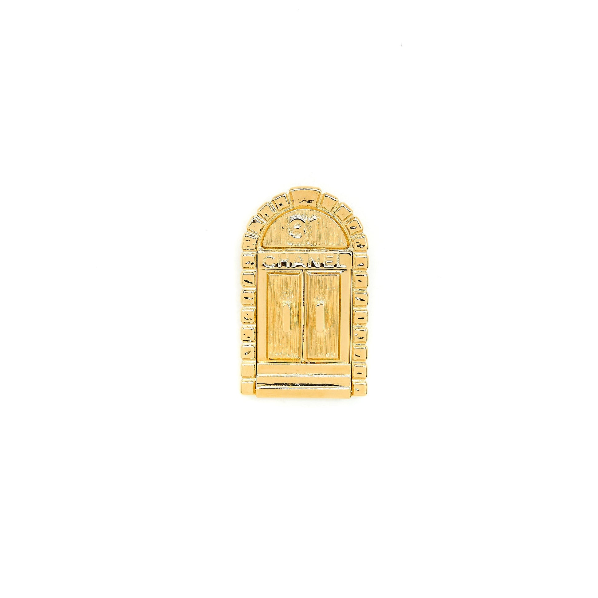 Chanel 31 Doorplate Door Brooch Tone Gold Handbag