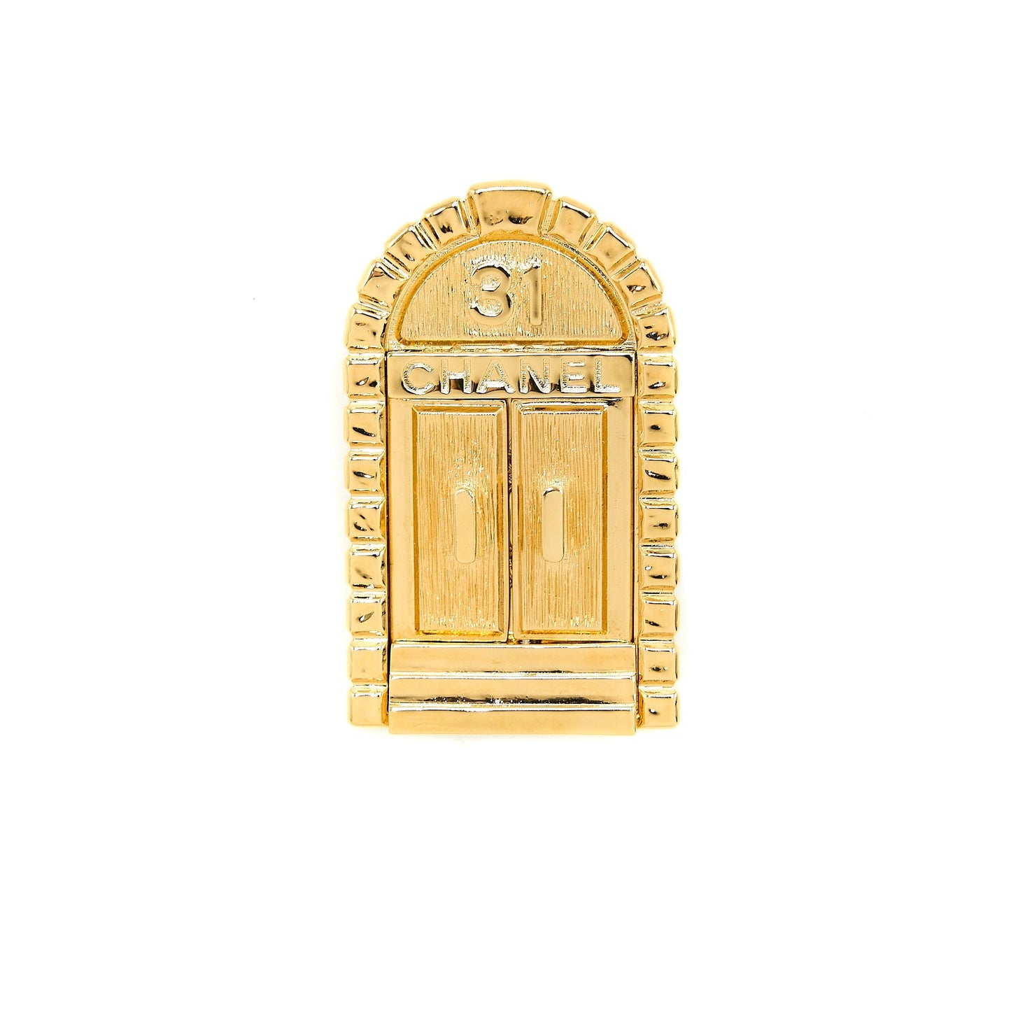 Chanel 31 Doorplate Door Brooch Tone Gold Handbag