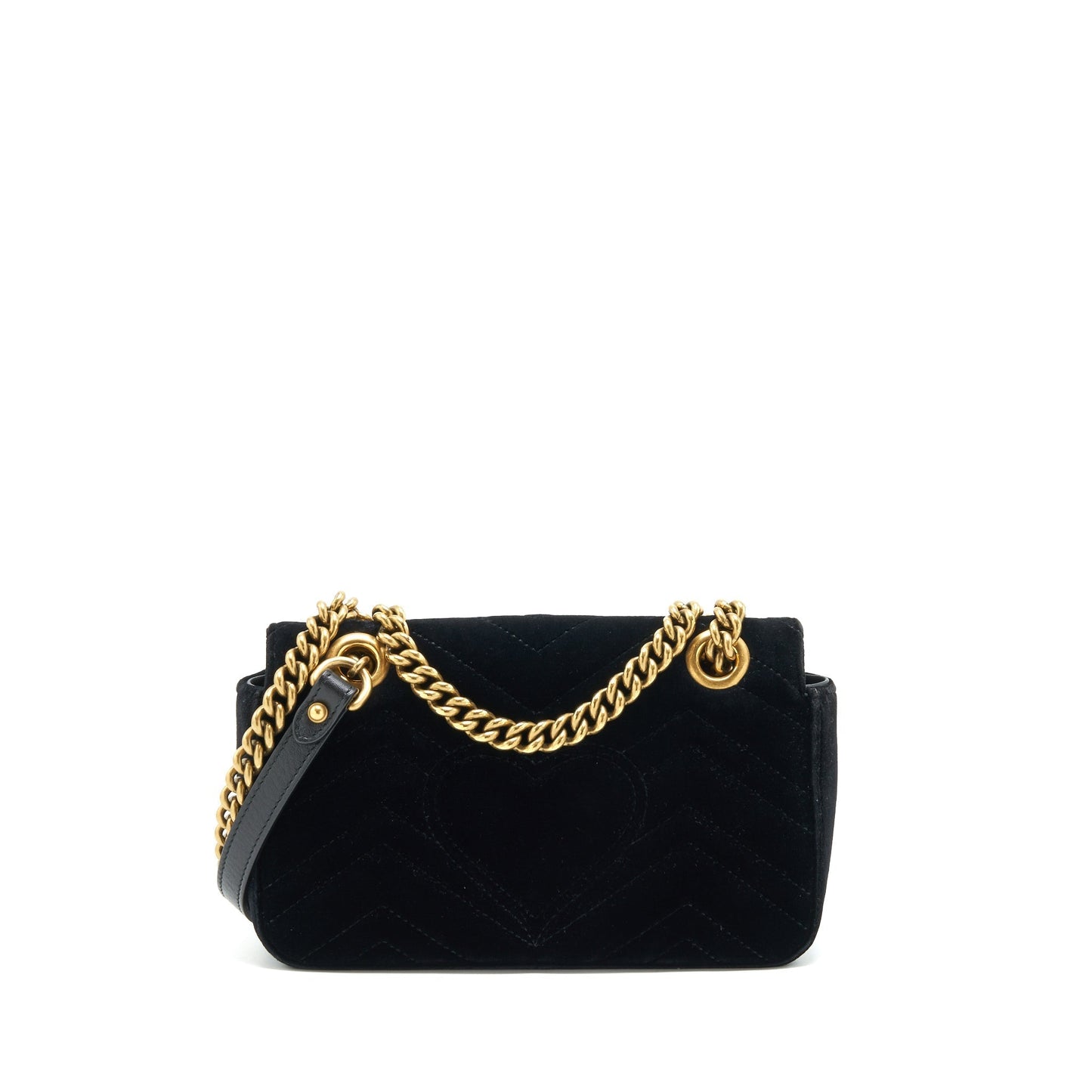 Gucci Marmont Velvet Handbag Black Mini Travel Bag