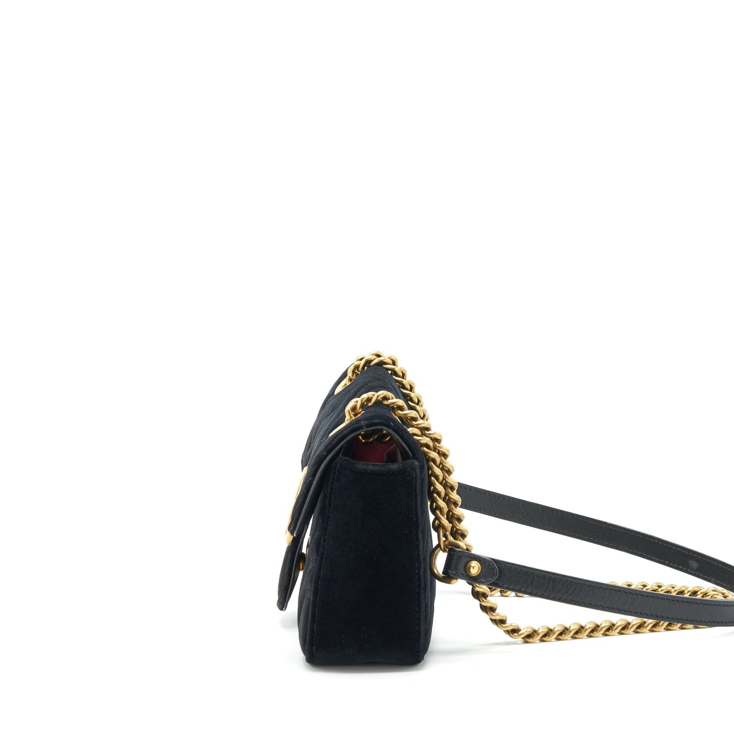 Gucci Marmont Velvet Handbag Black Mini Travel Bag