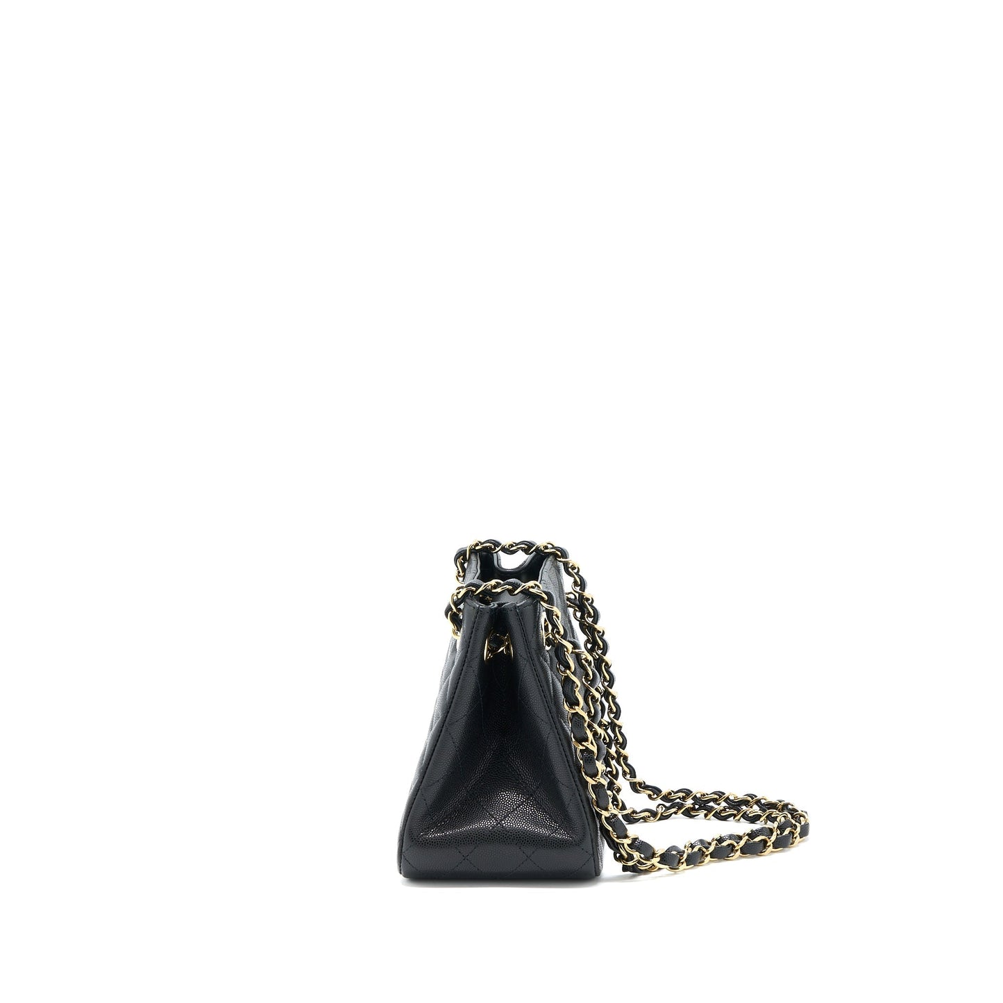 Chanel 23C Bucket Caviar LGHW Microchip Black Bucket Bag