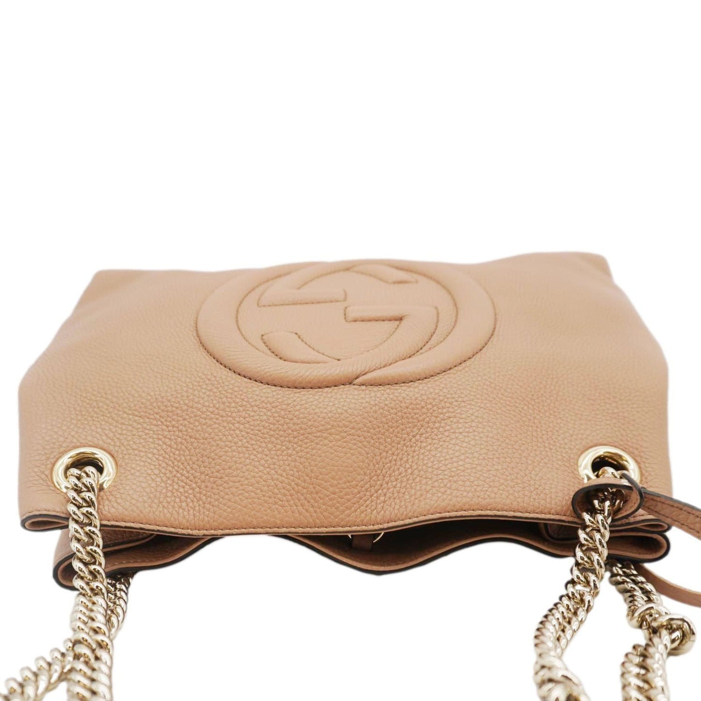 Gucci Soho Chain Tote Bag Leather Beige