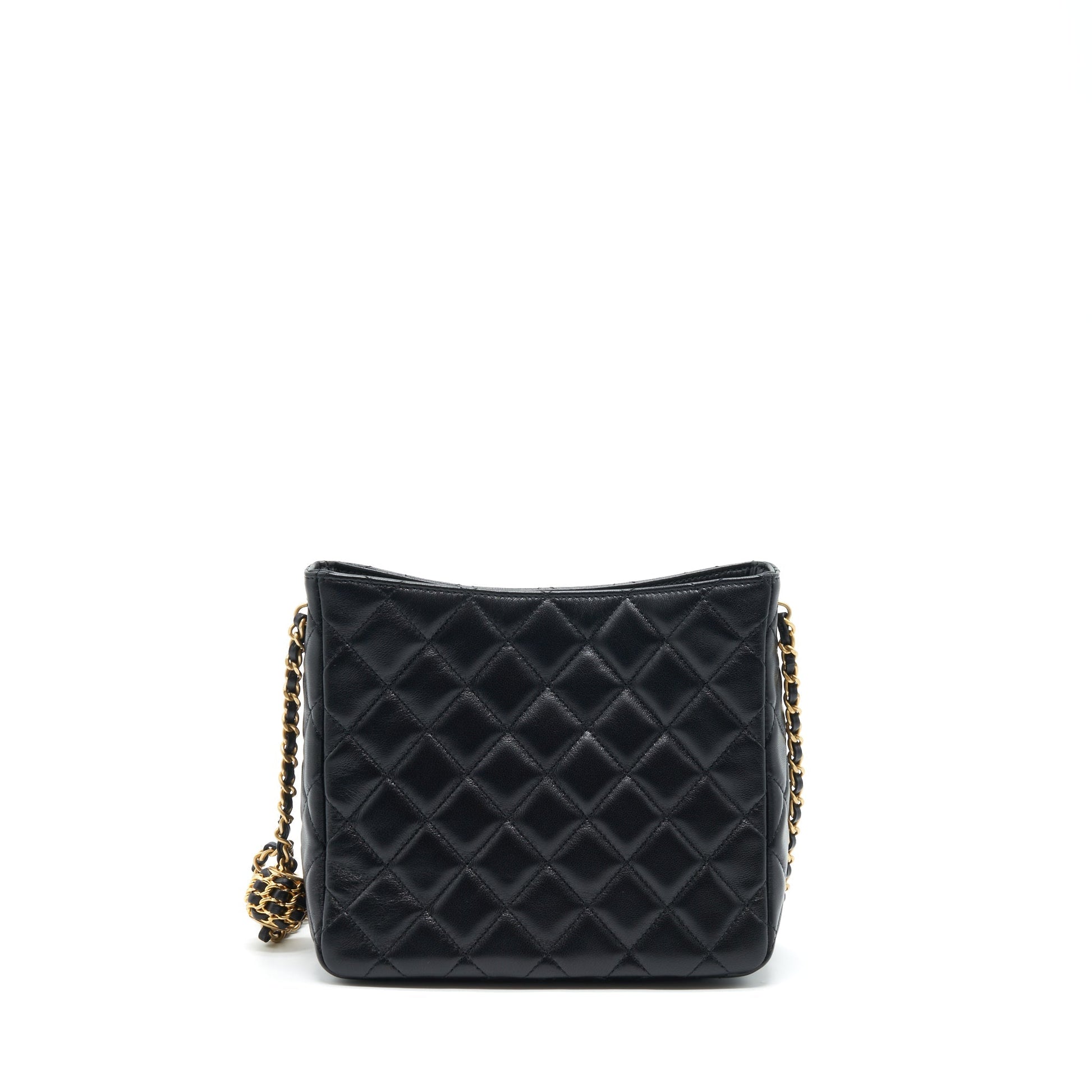 Chanel 22S Pearl Crush Hobo Lambskin GHW Black Shoulder Bag Microchip 1
