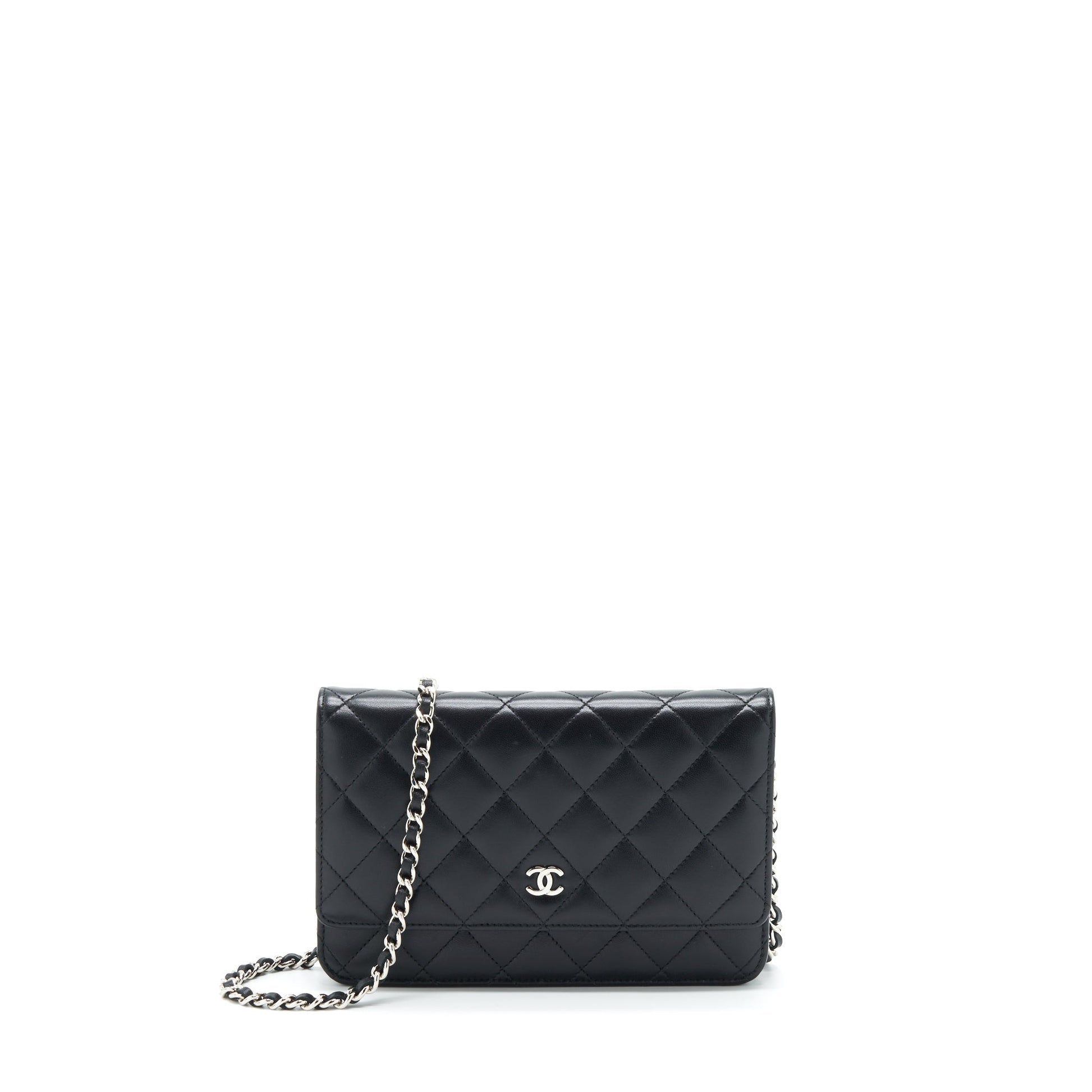 Chanel Classic On Lambskin SHW Black Wallet Case Shw 1