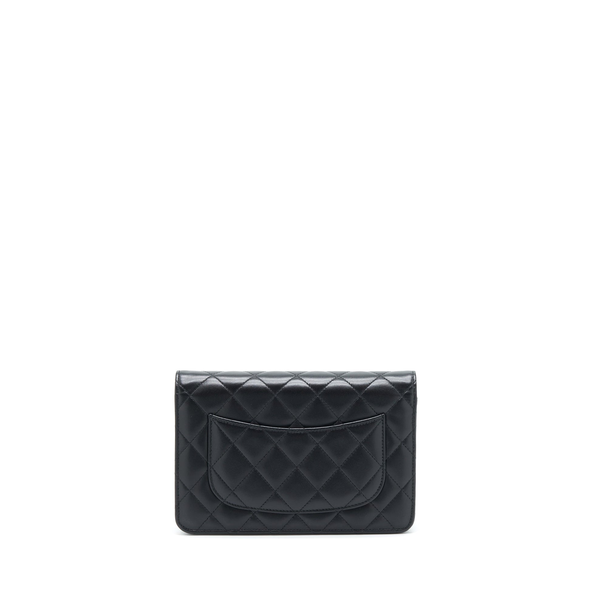 Chanel Classic On Lambskin SHW Black Wallet Case Shw 1