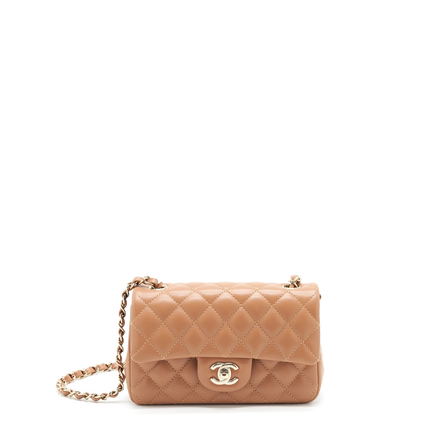 Chanel 22S Rectangular Flap Caramel LGHW Microchip Shoulder Bag