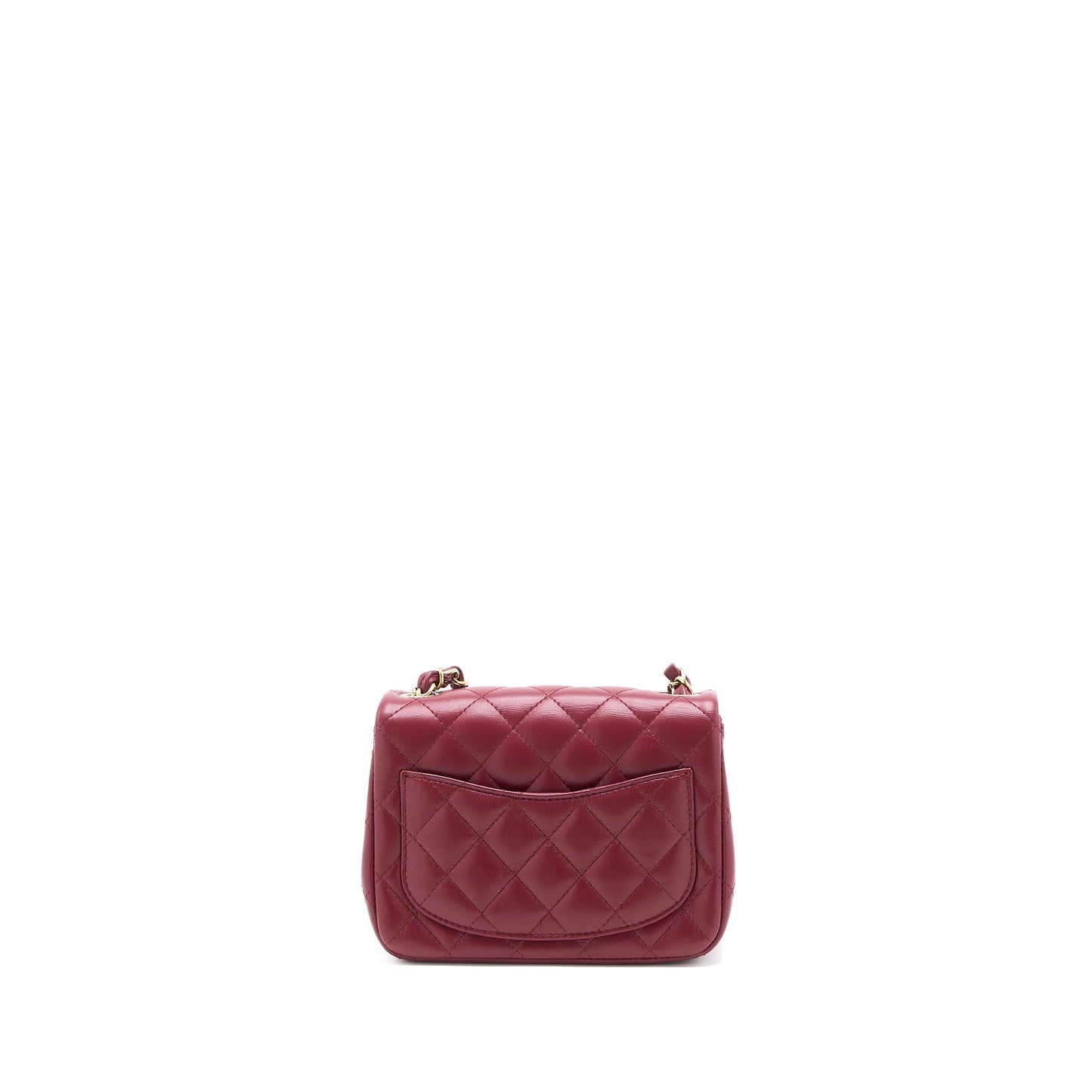 Chanel 22A Square Flap Lambskin Burgundy LGHW Shoulder Bag