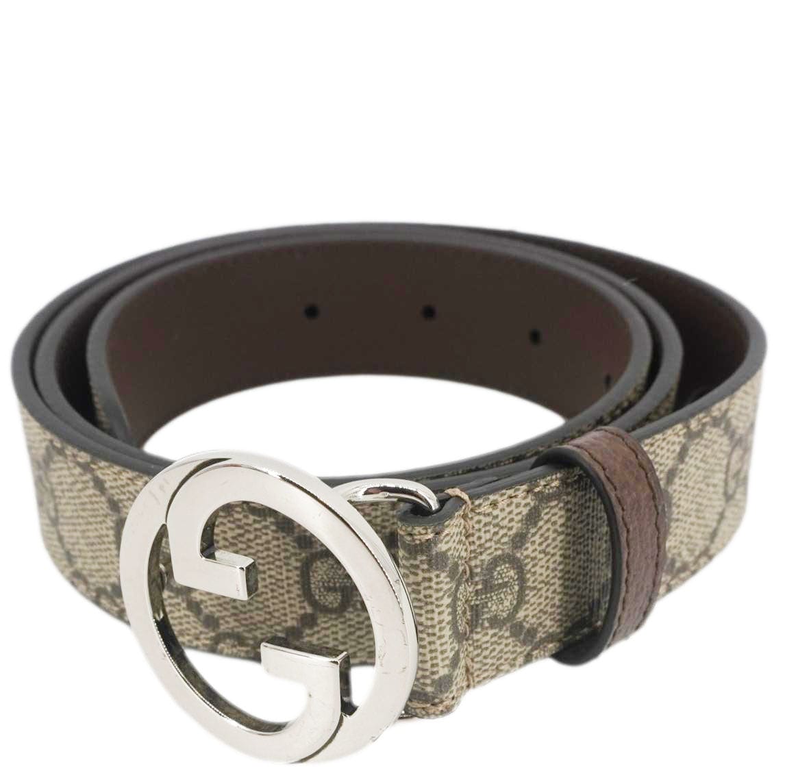 Gucci Interlocking Buckle Supreme Belt Handbag Canvas Beige Accessory